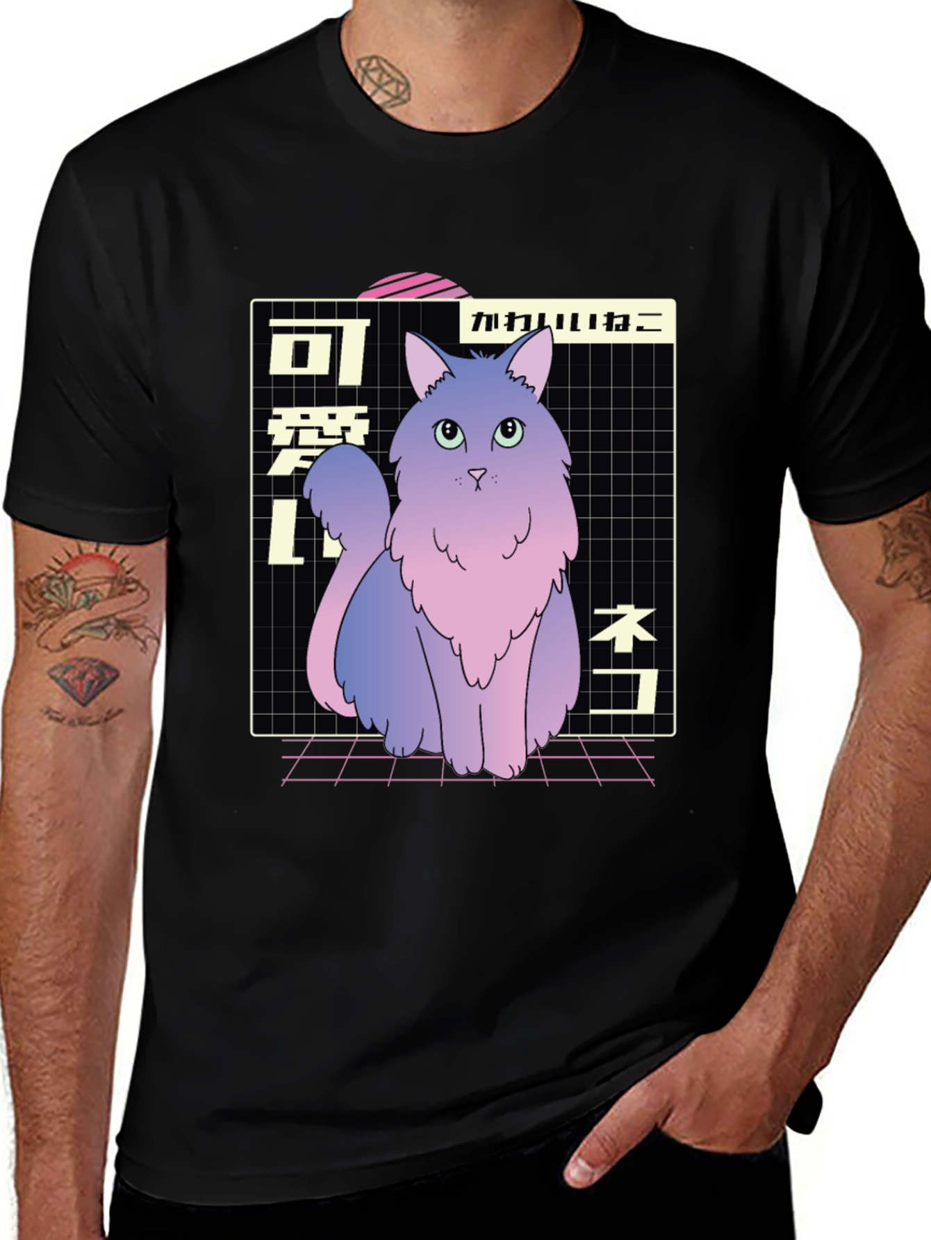 Kawaii Cat T-Shirt - Anime Style