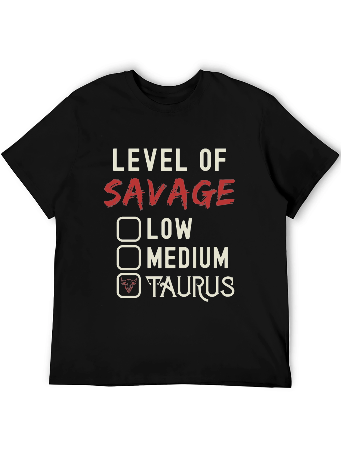 Level of Savage Taurus Graphic Tee - Black