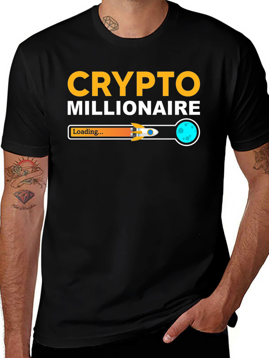 Crypto Millionaire Loading Black T-Shirt