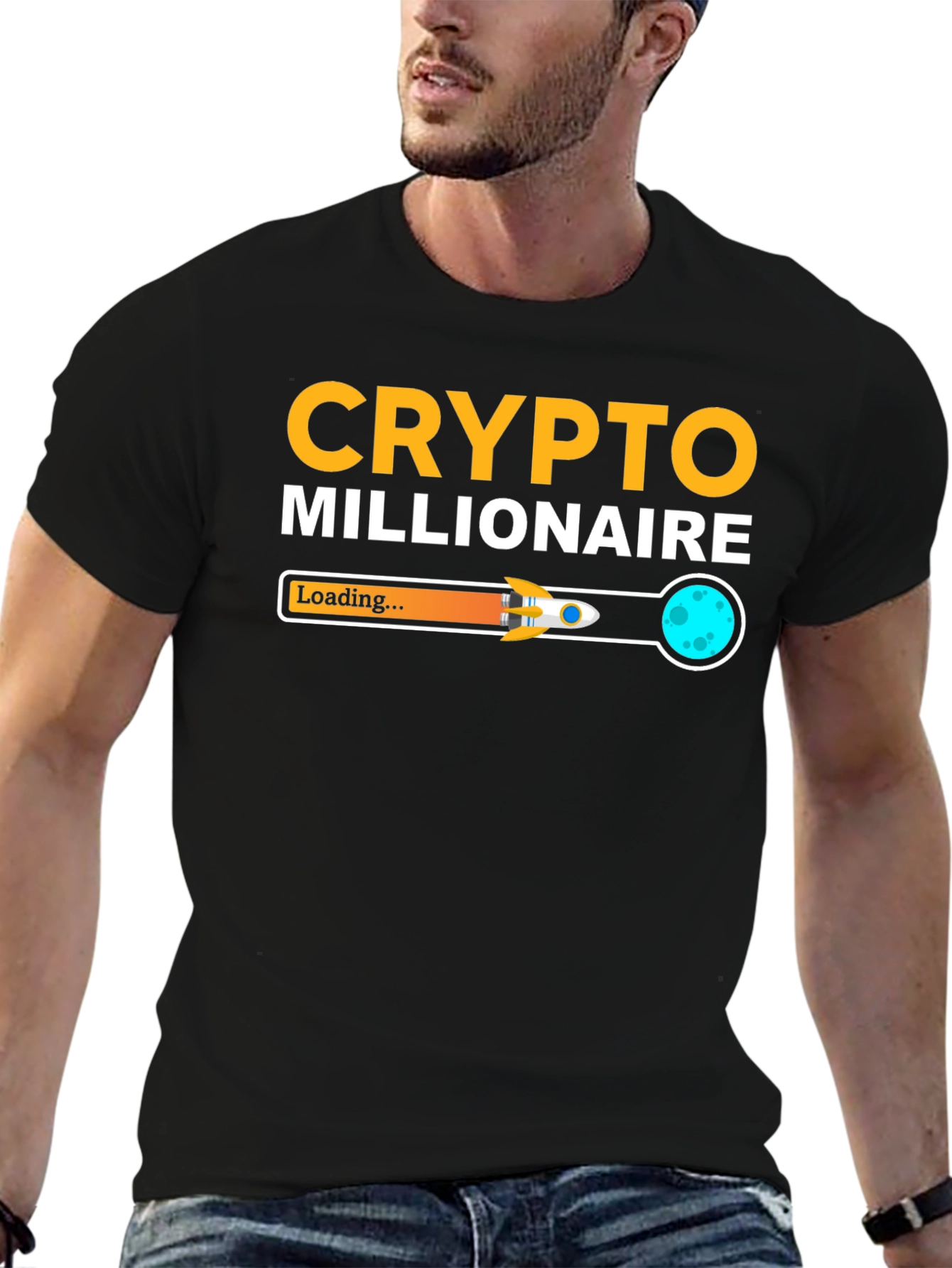 Crypto Millionaire Loading Black T-Shirt