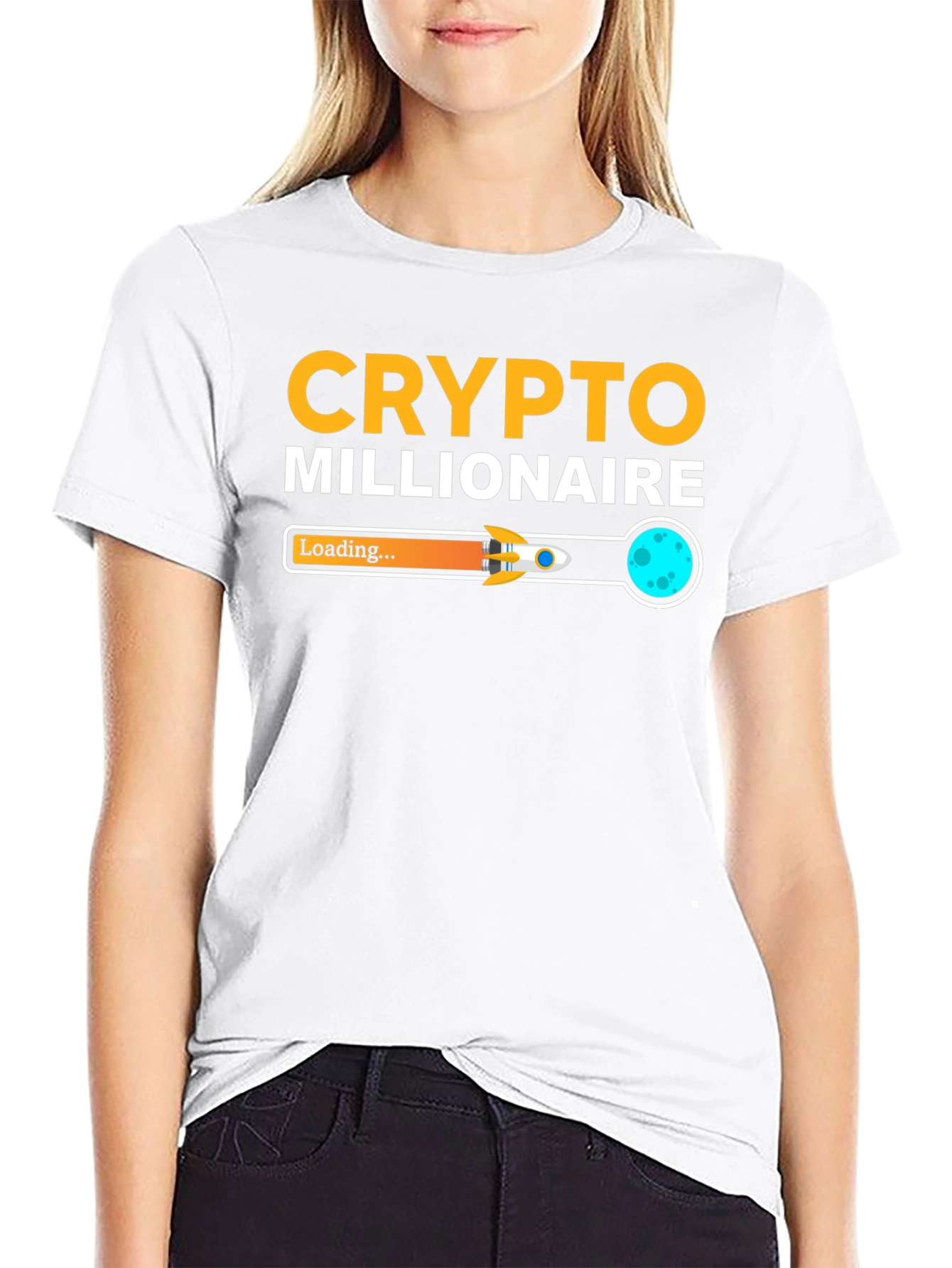 Crypto Millionaire Loading Black T-Shirt