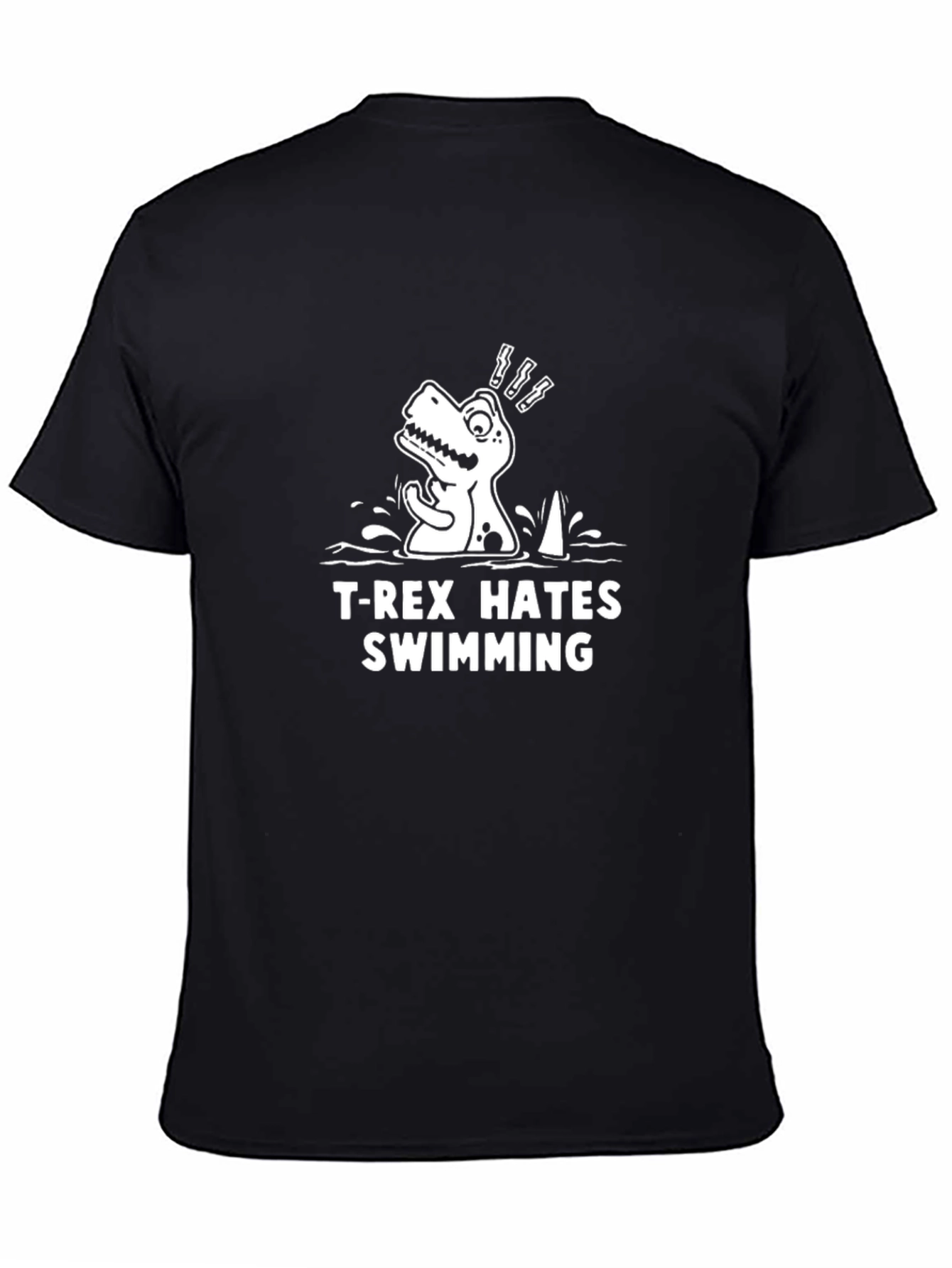 T-Rex Hates Swimming Graphic Tee - Funny Dinosaur Shirt