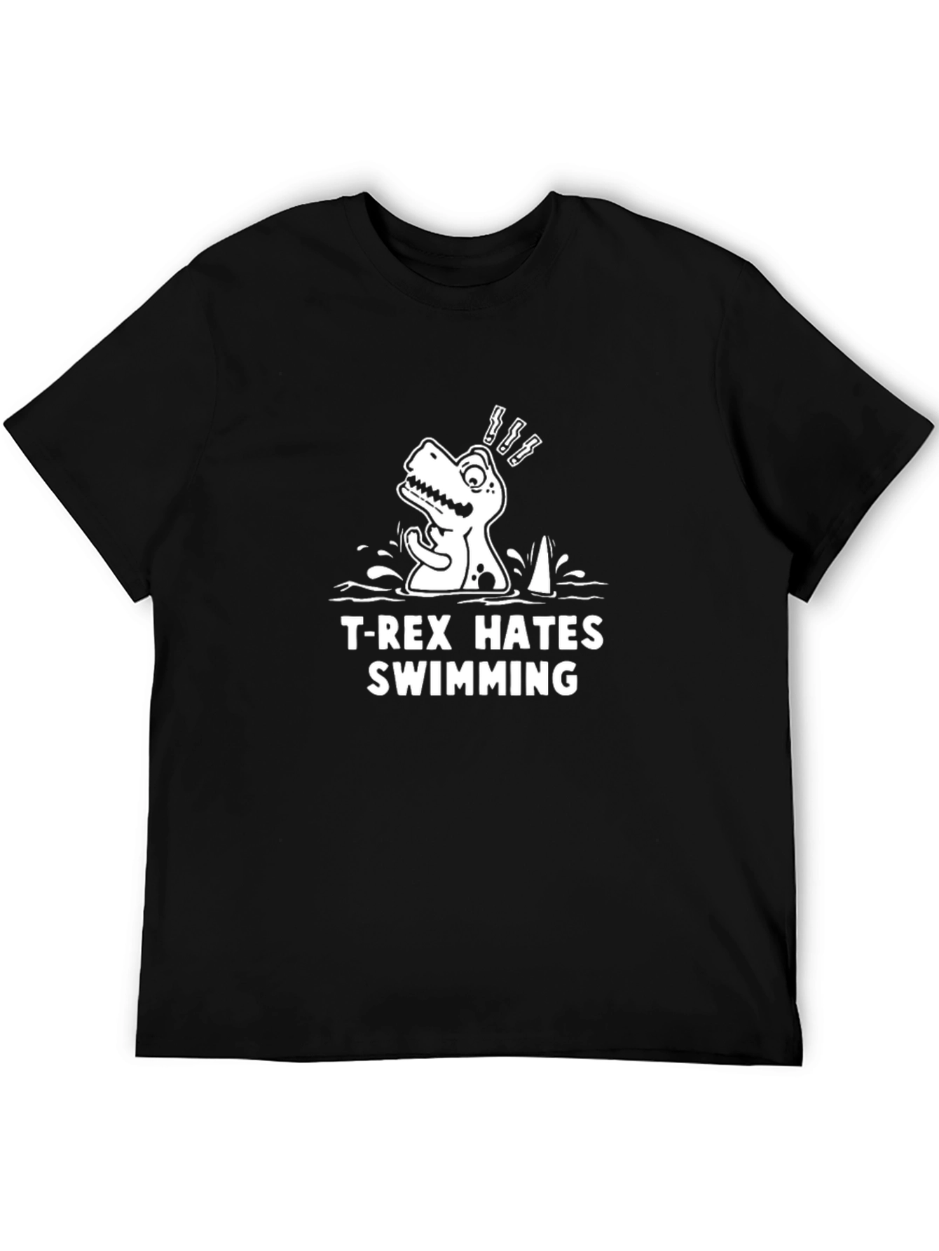T-Rex Hates Swimming Graphic Tee - Funny Dinosaur Shirt