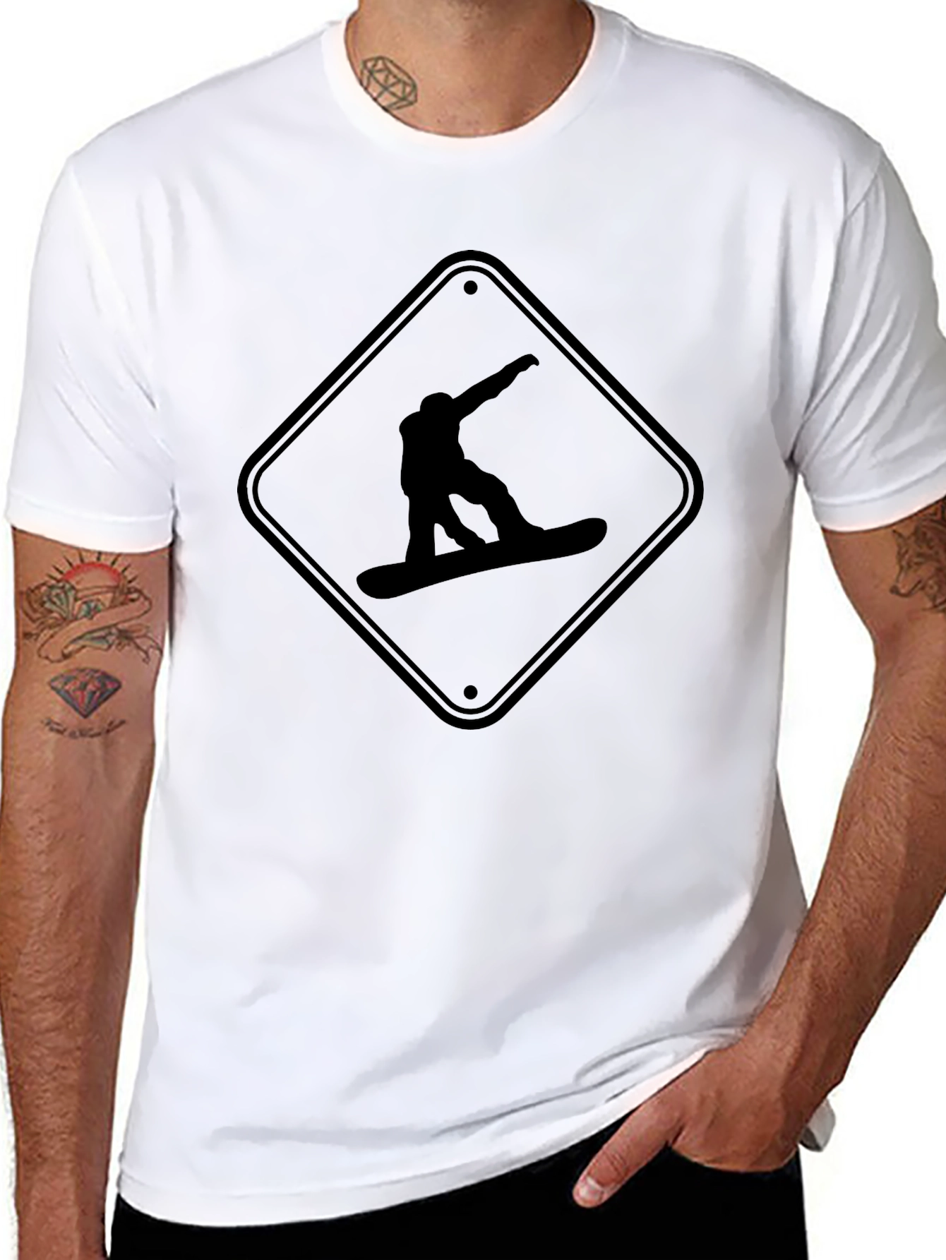 Snowboarder Graphic Tee - Black Unisex Shirt
