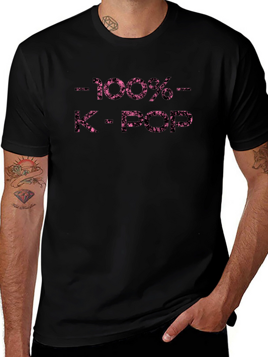 100% K-Pop T-Shirt - Black Graphic Tee