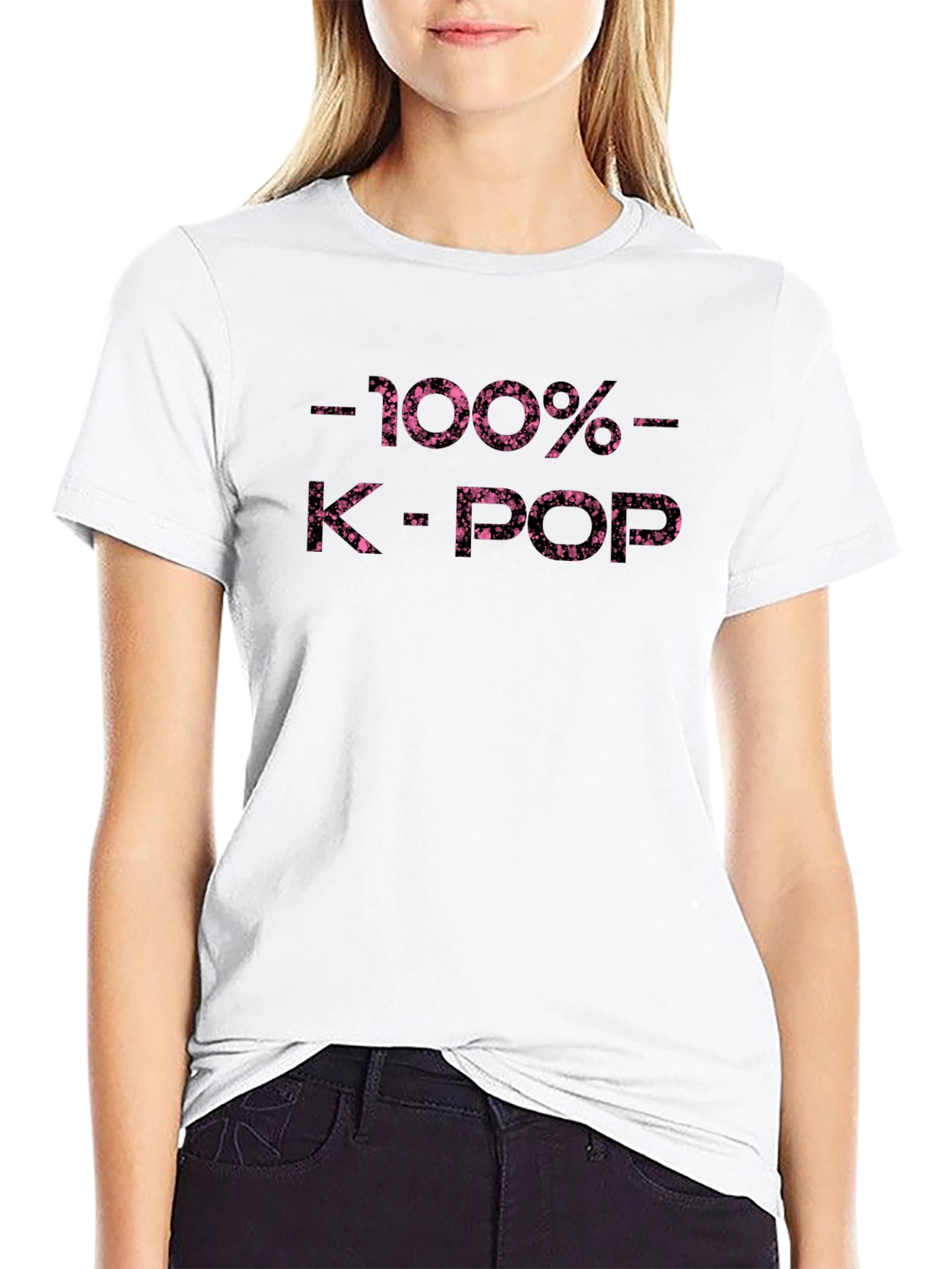100% K-Pop T-Shirt - Black Graphic Tee