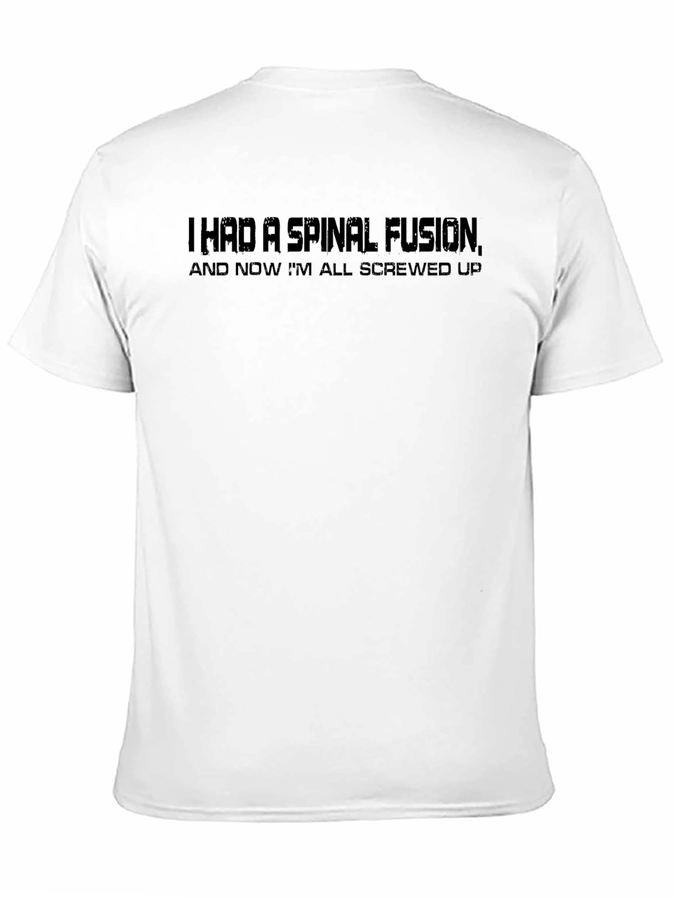 Spinal Fusion Black T-Shirt: Screwed Up Humor