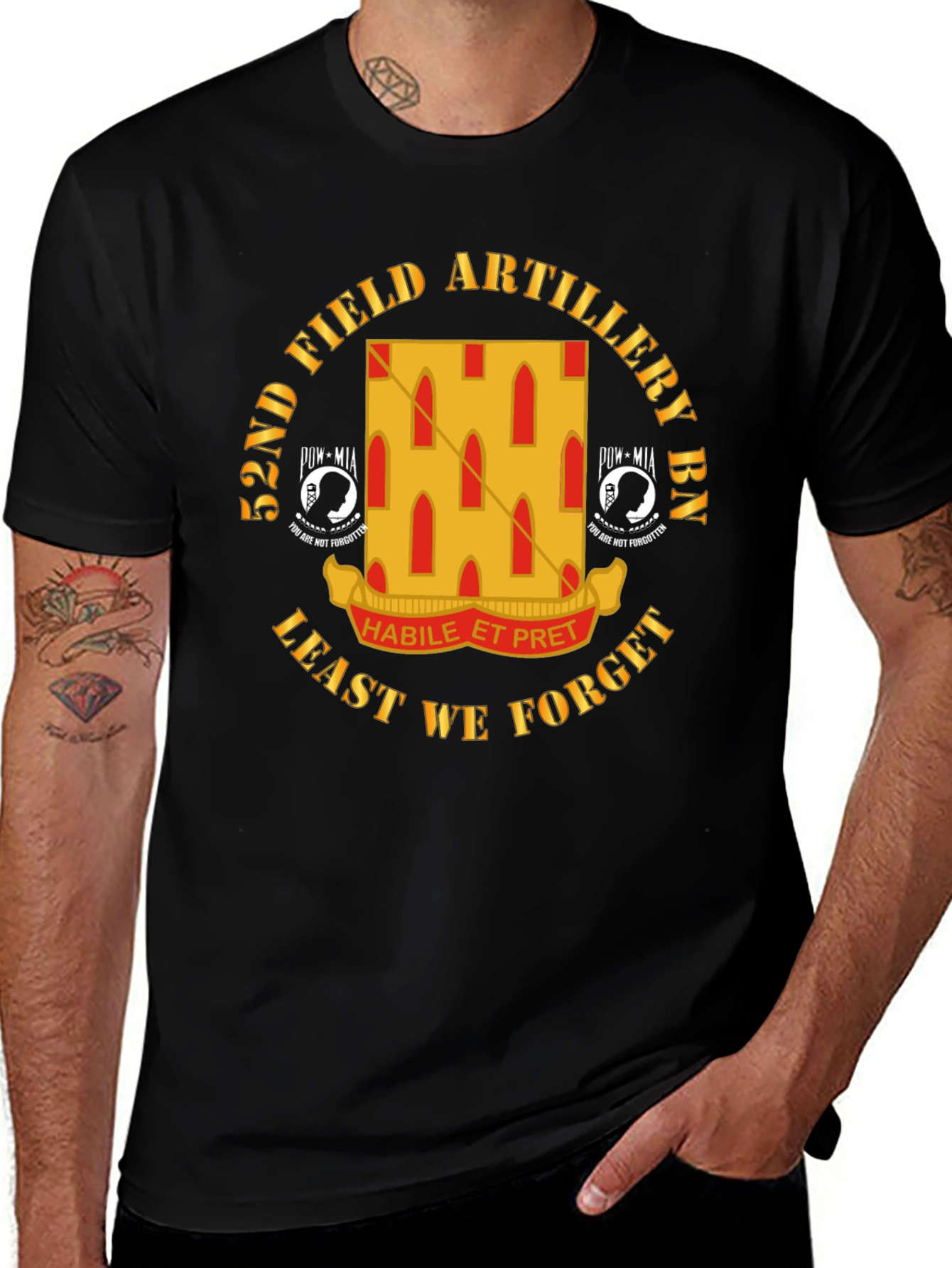 52nd Field Artillery BN Black T-Shirt