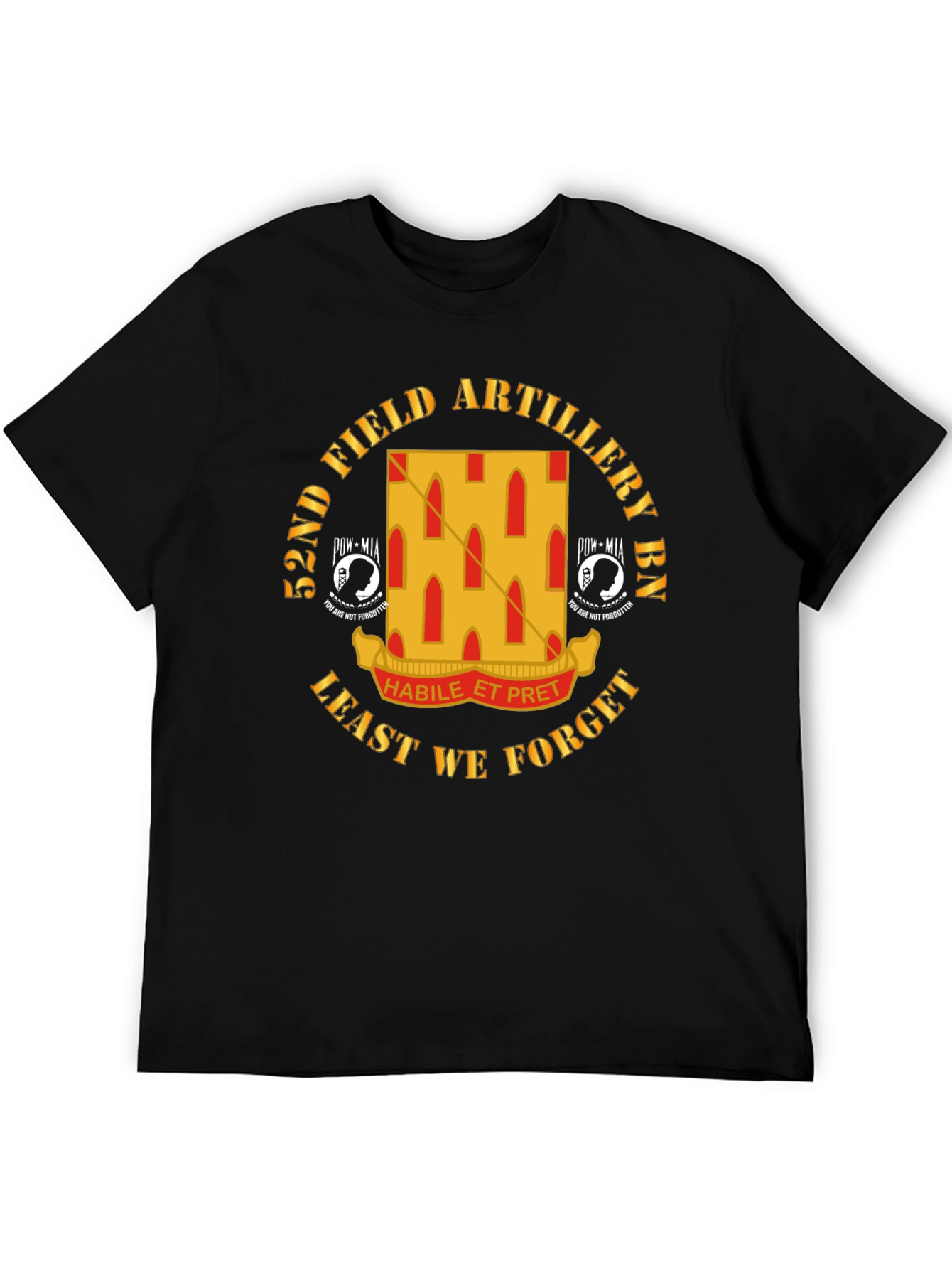 52nd Field Artillery BN Black T-Shirt