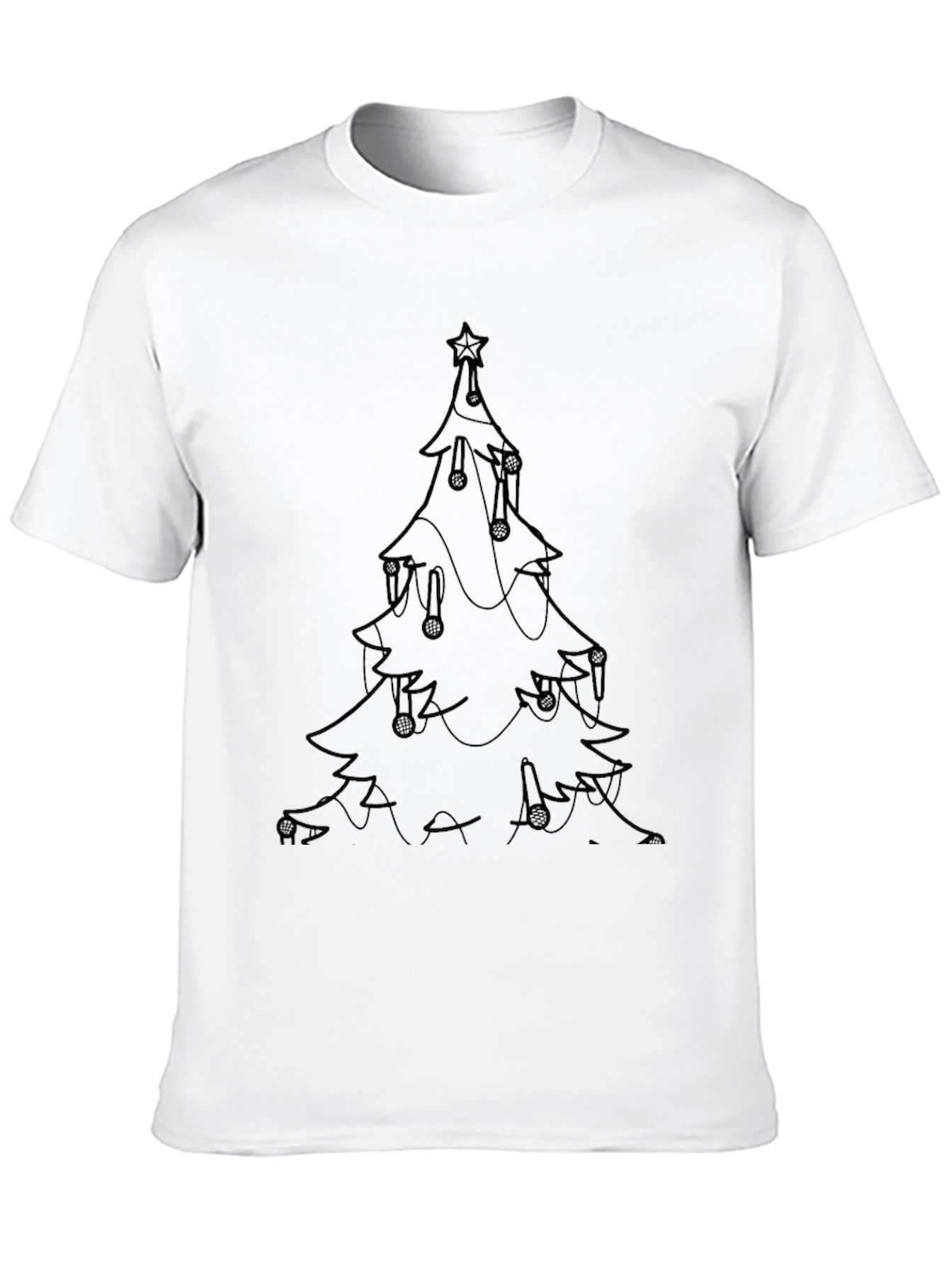 Minimalist Christmas Tree Outline T-Shirt