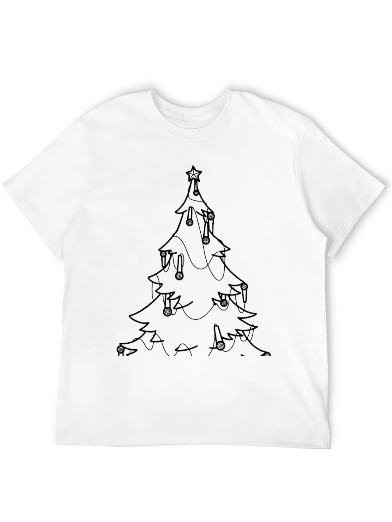 Minimalist Christmas Tree Outline T-Shirt