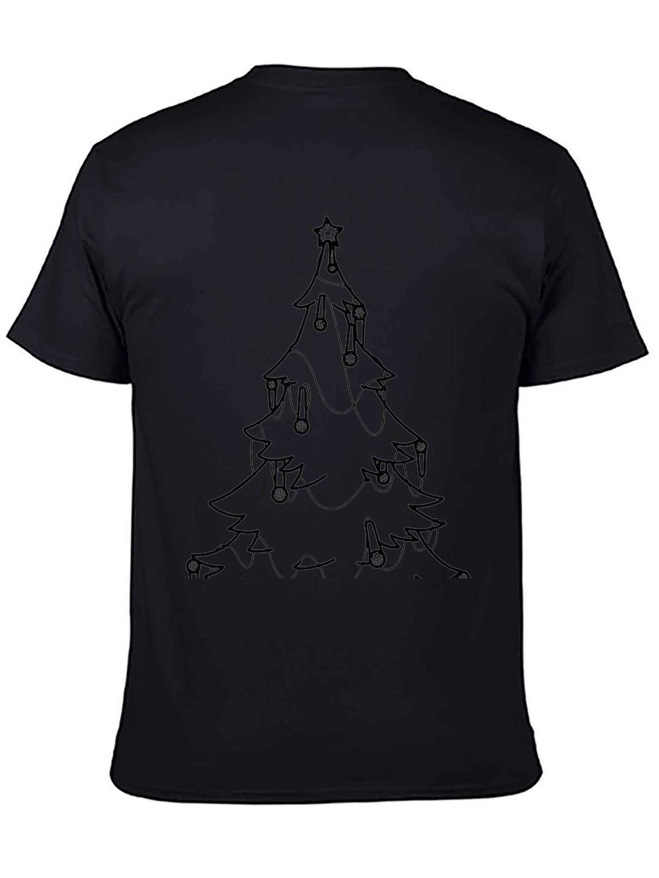 Minimalist Christmas Tree Outline T-Shirt