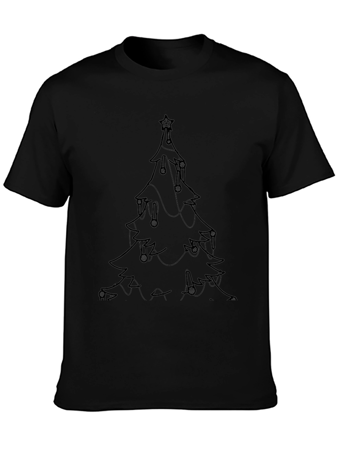 Minimalist Christmas Tree Outline T-Shirt
