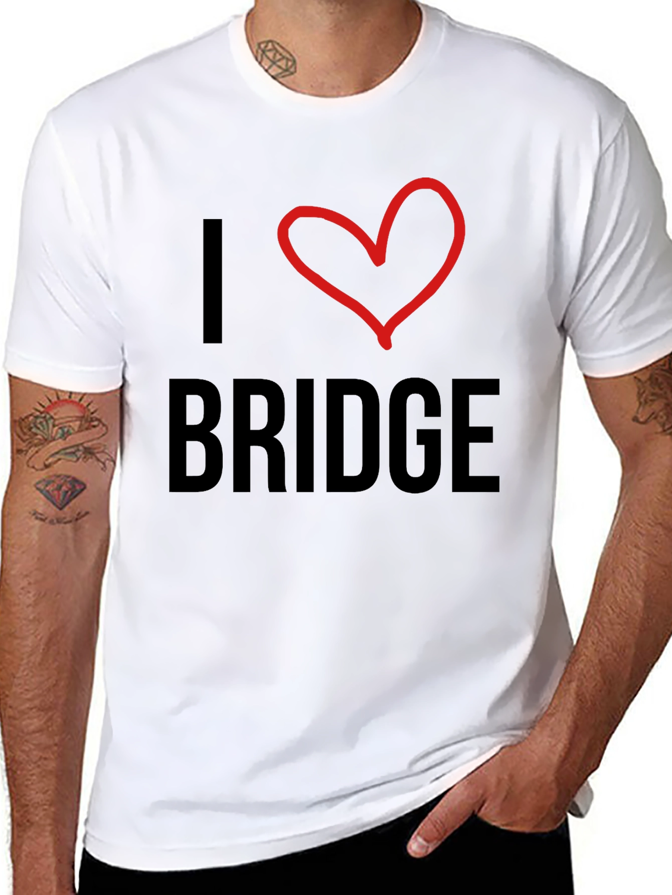 I Love Bridge Black T-Shirt