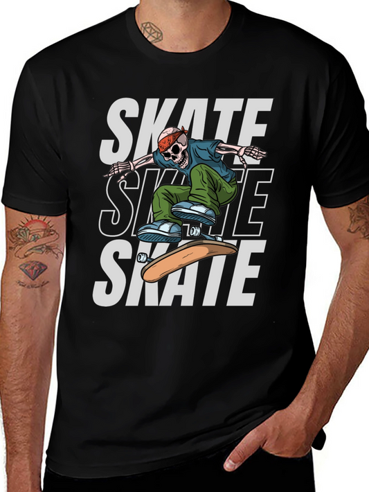 Skateboarding Skeleton Graphic T-Shirt