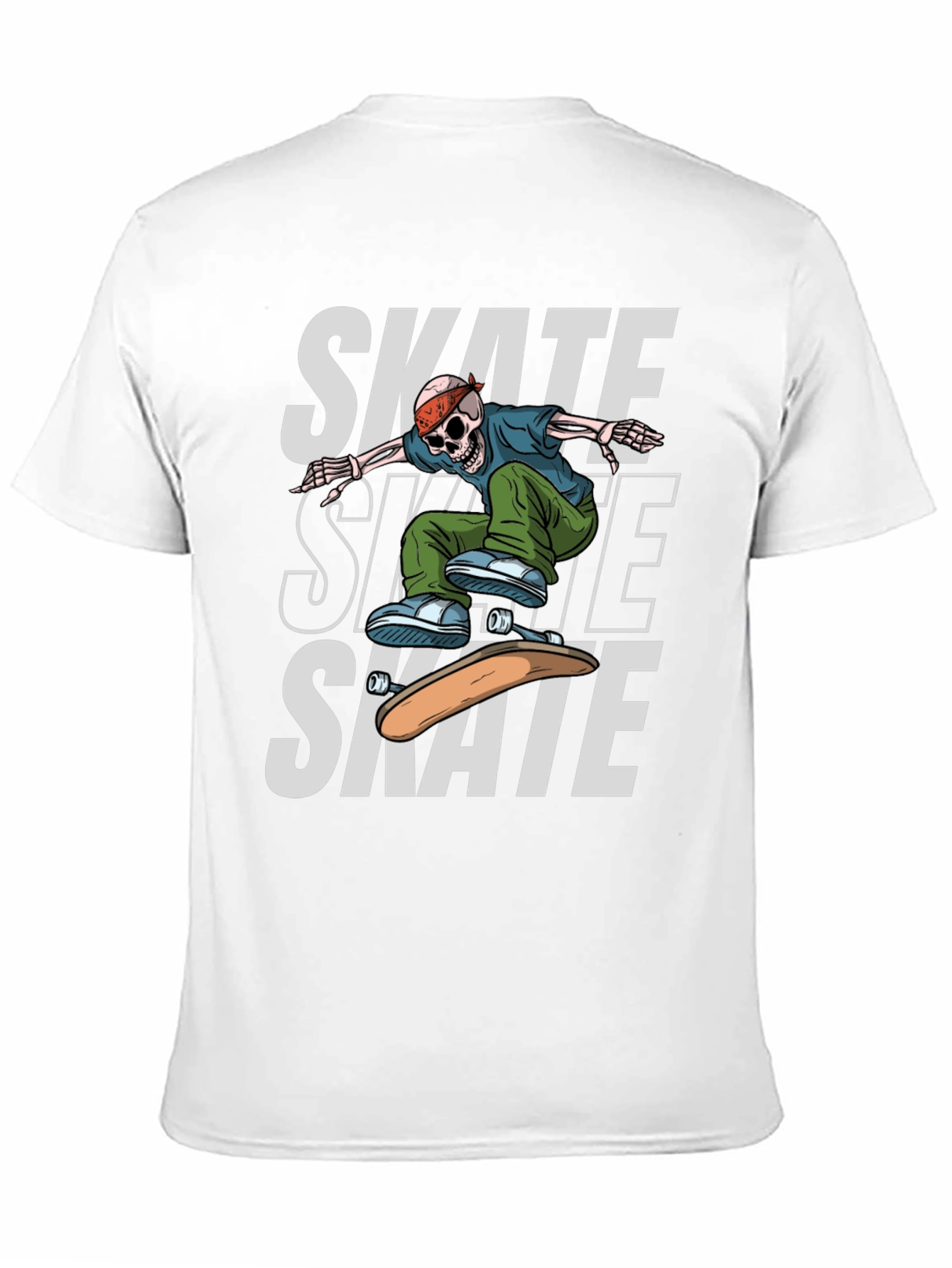 Skateboarding Skeleton Graphic T-Shirt