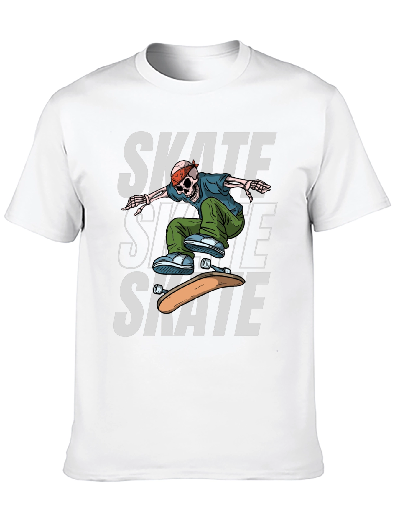 Skateboarding Skeleton Graphic T-Shirt