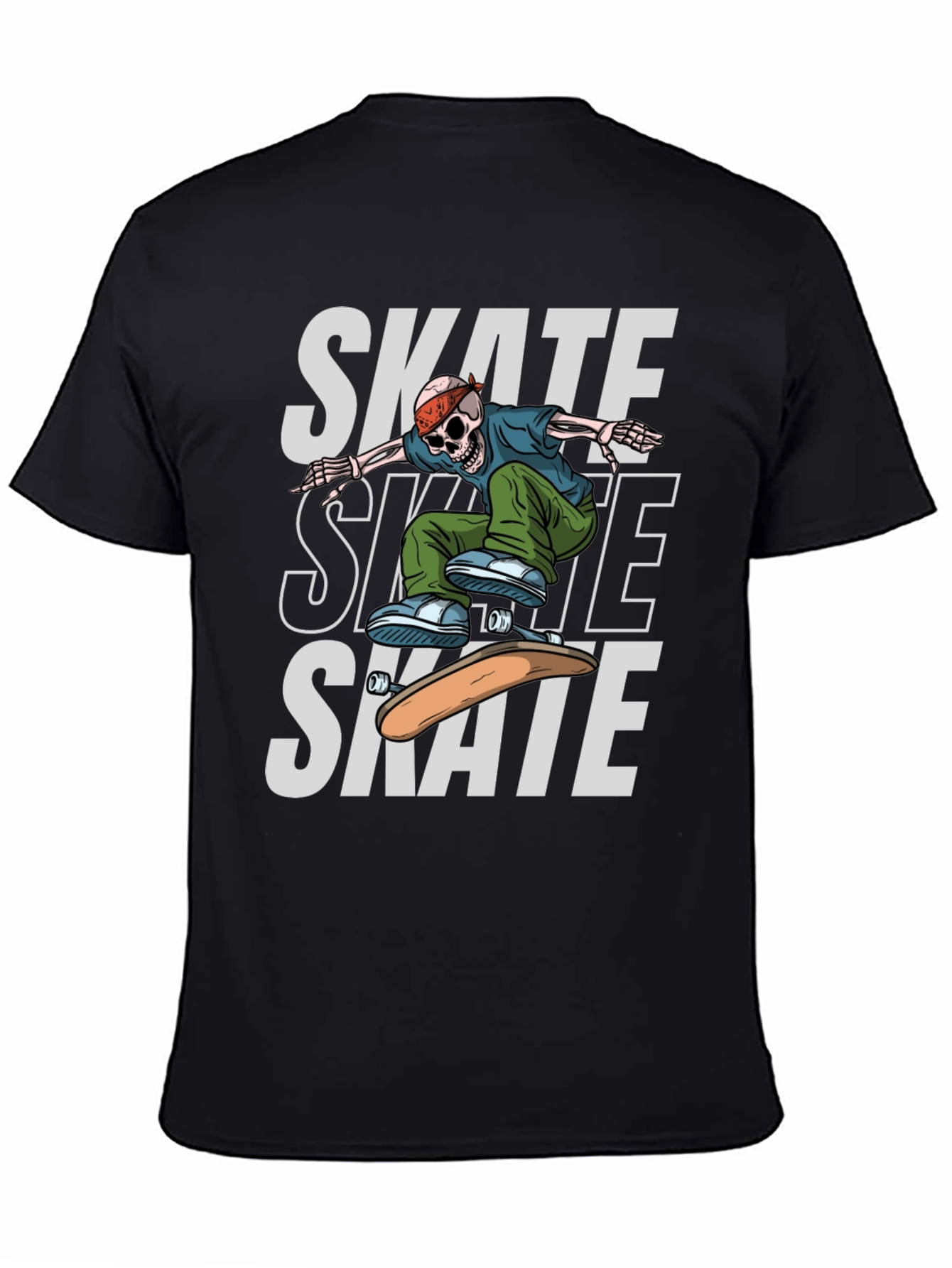 Skateboarding Skeleton Graphic T-Shirt