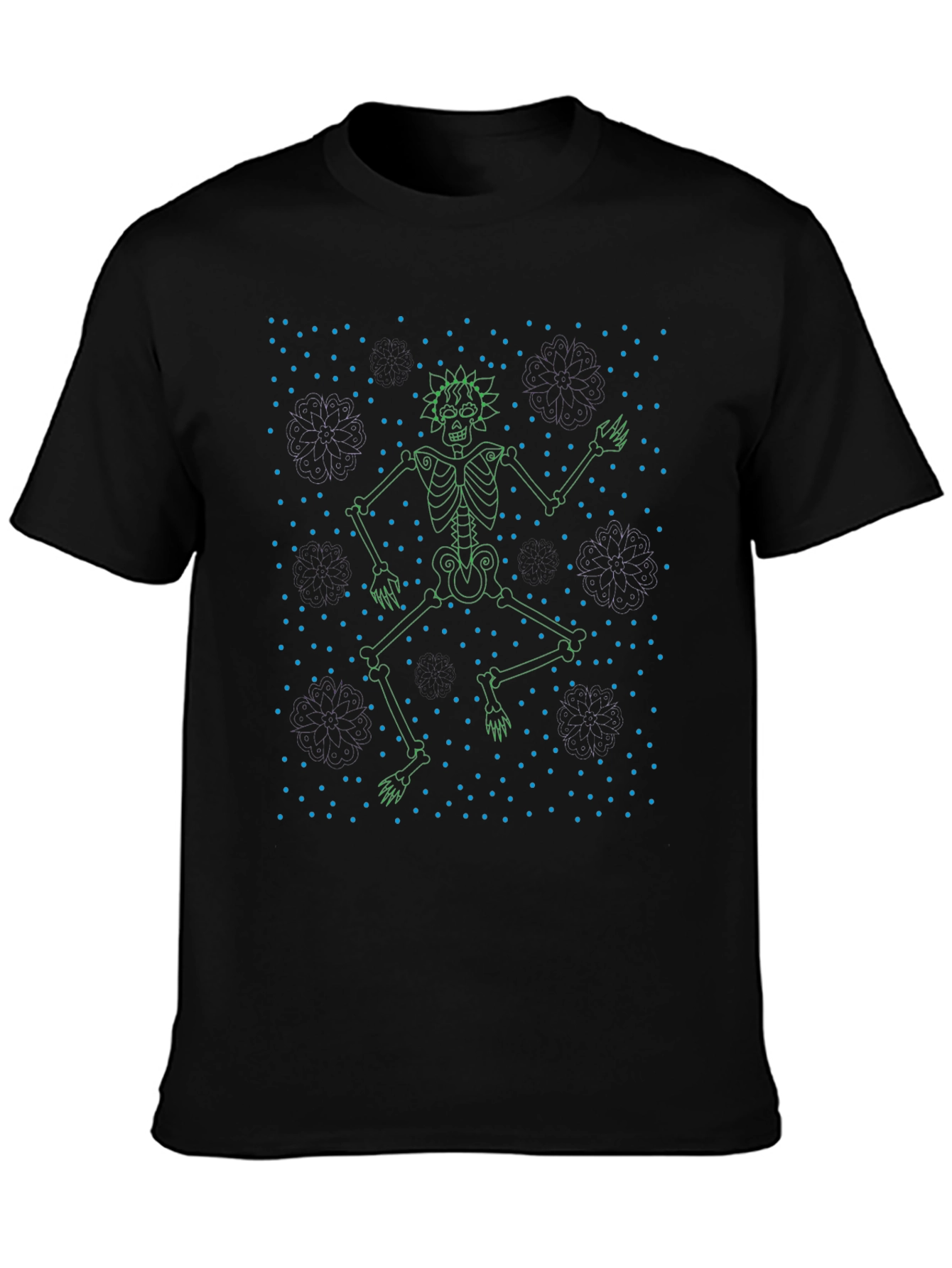 Skeleton Graphic Tee - Black Cotton