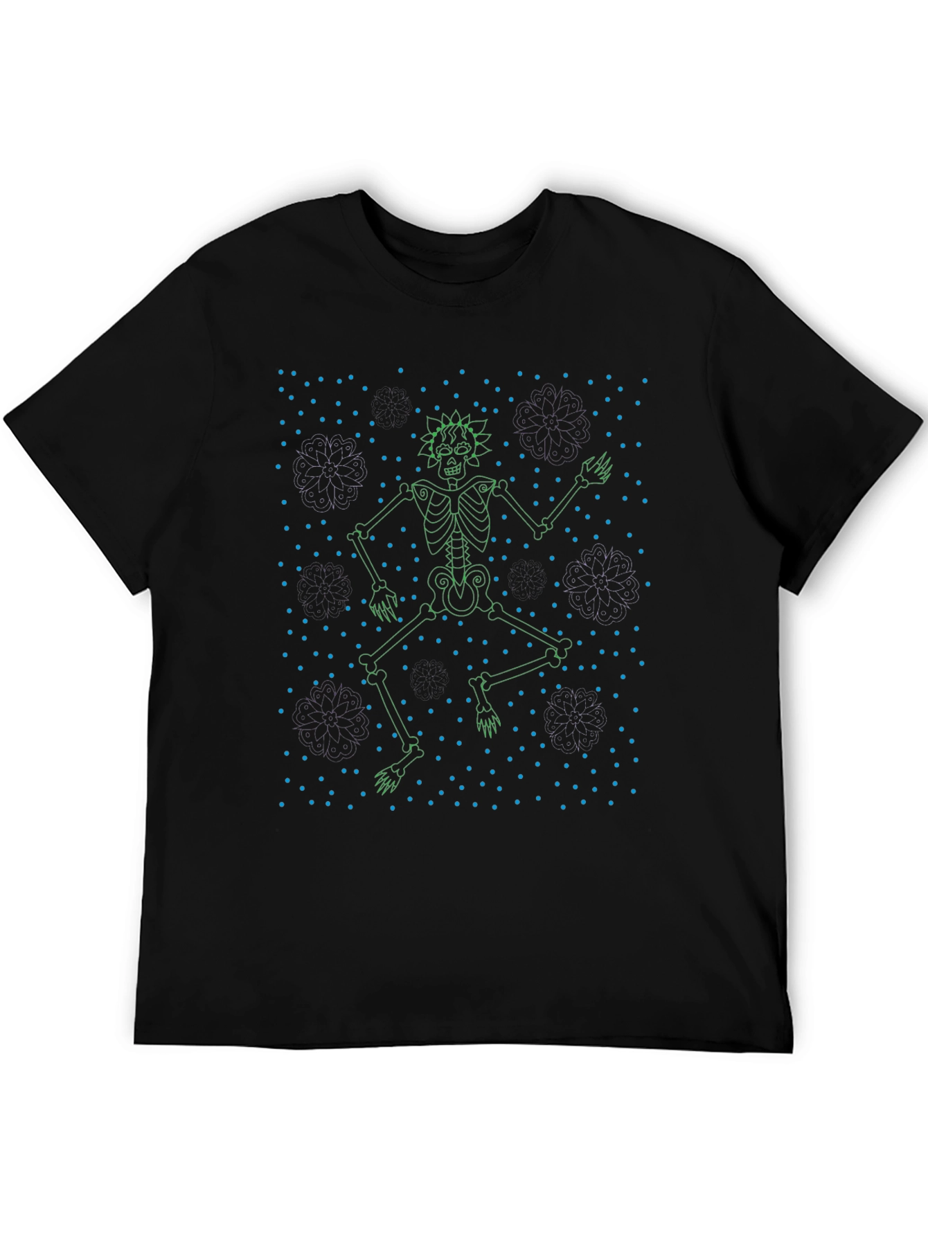 Skeleton Graphic Tee - Black Cotton