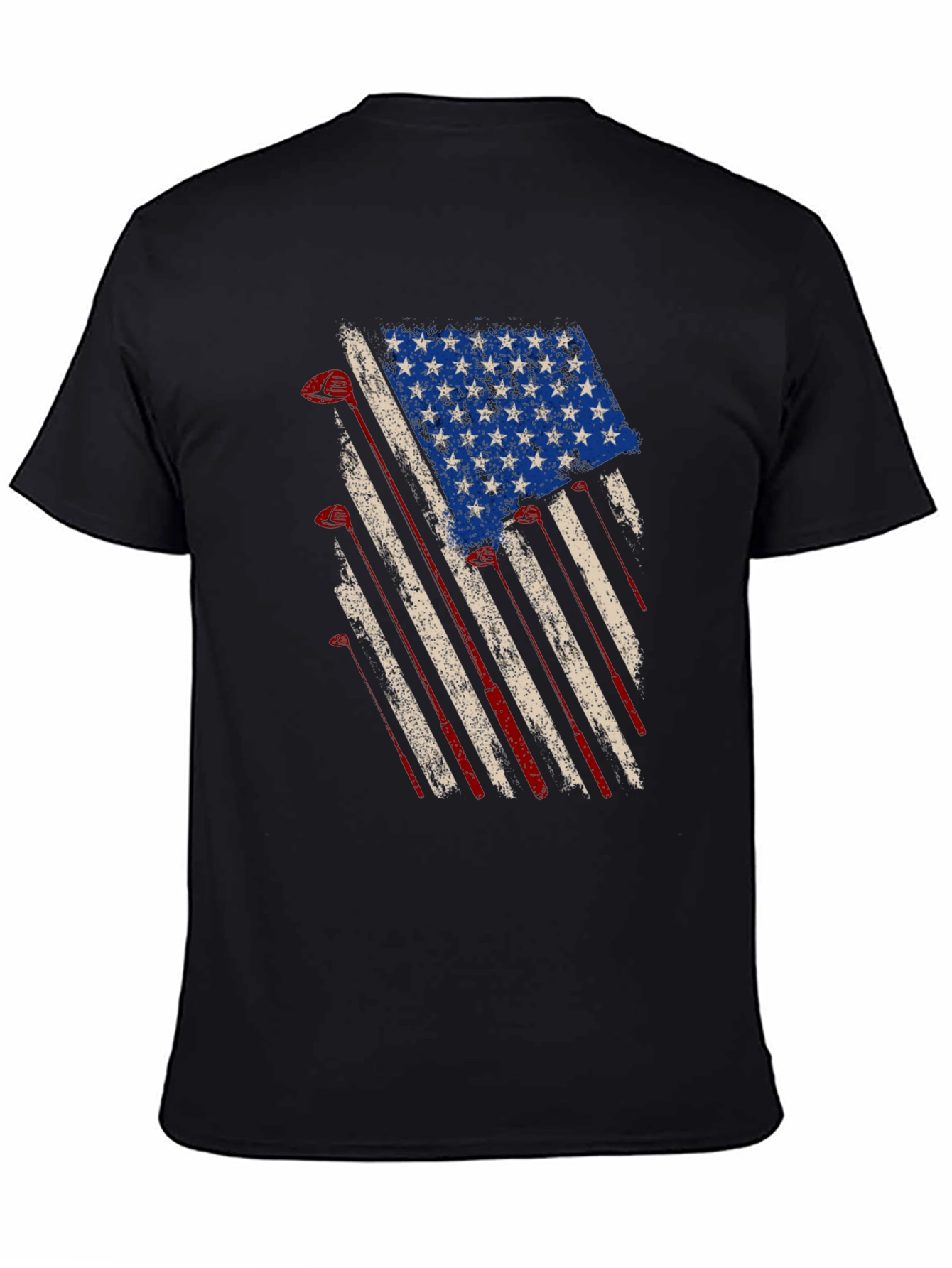 American Flag Golf Clubs T-Shirt