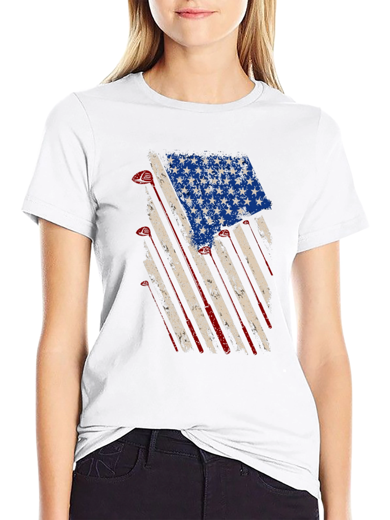 American Flag Golf Clubs T-Shirt