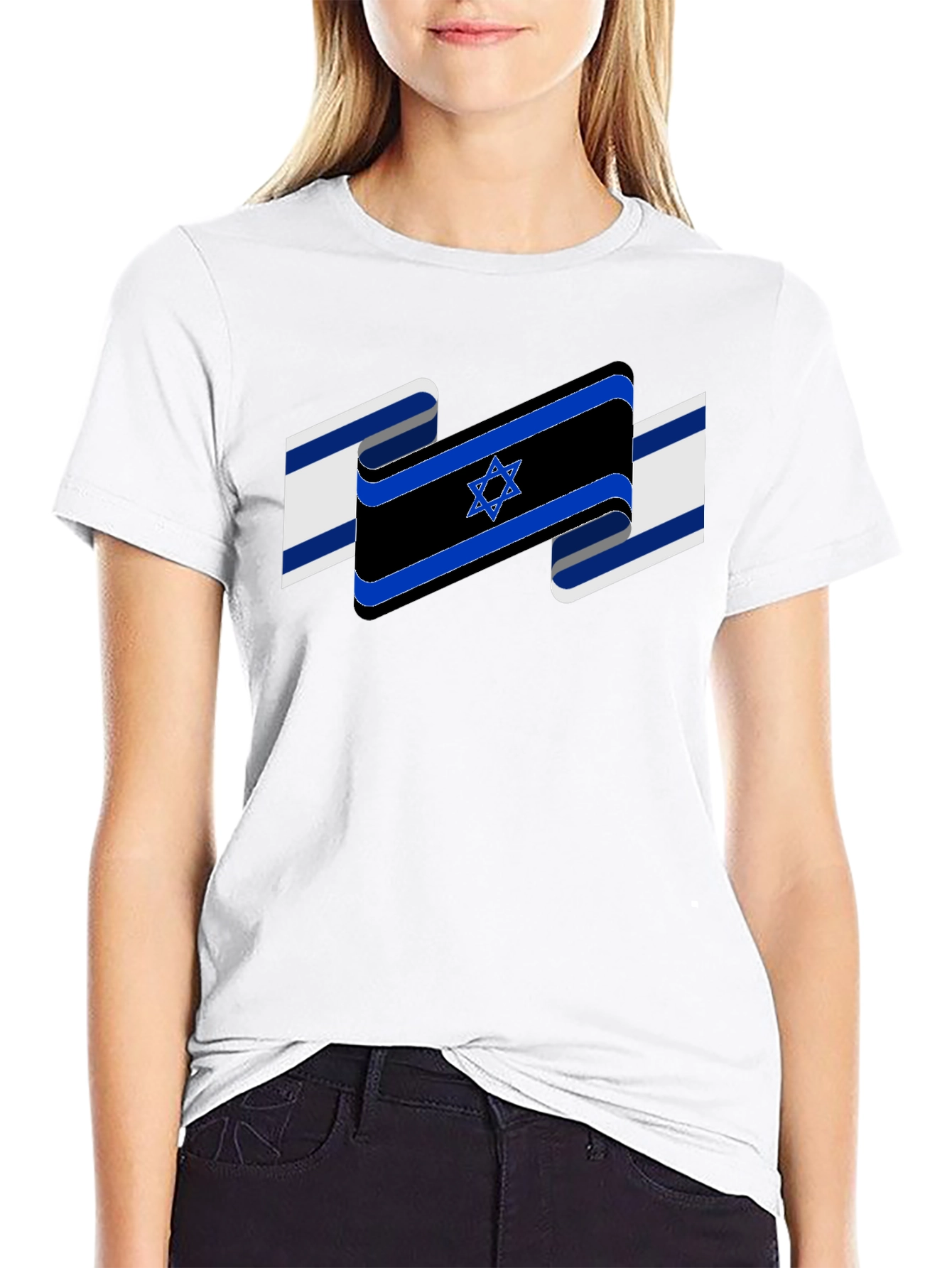 Israel Flag Star of David Black T-Shirt