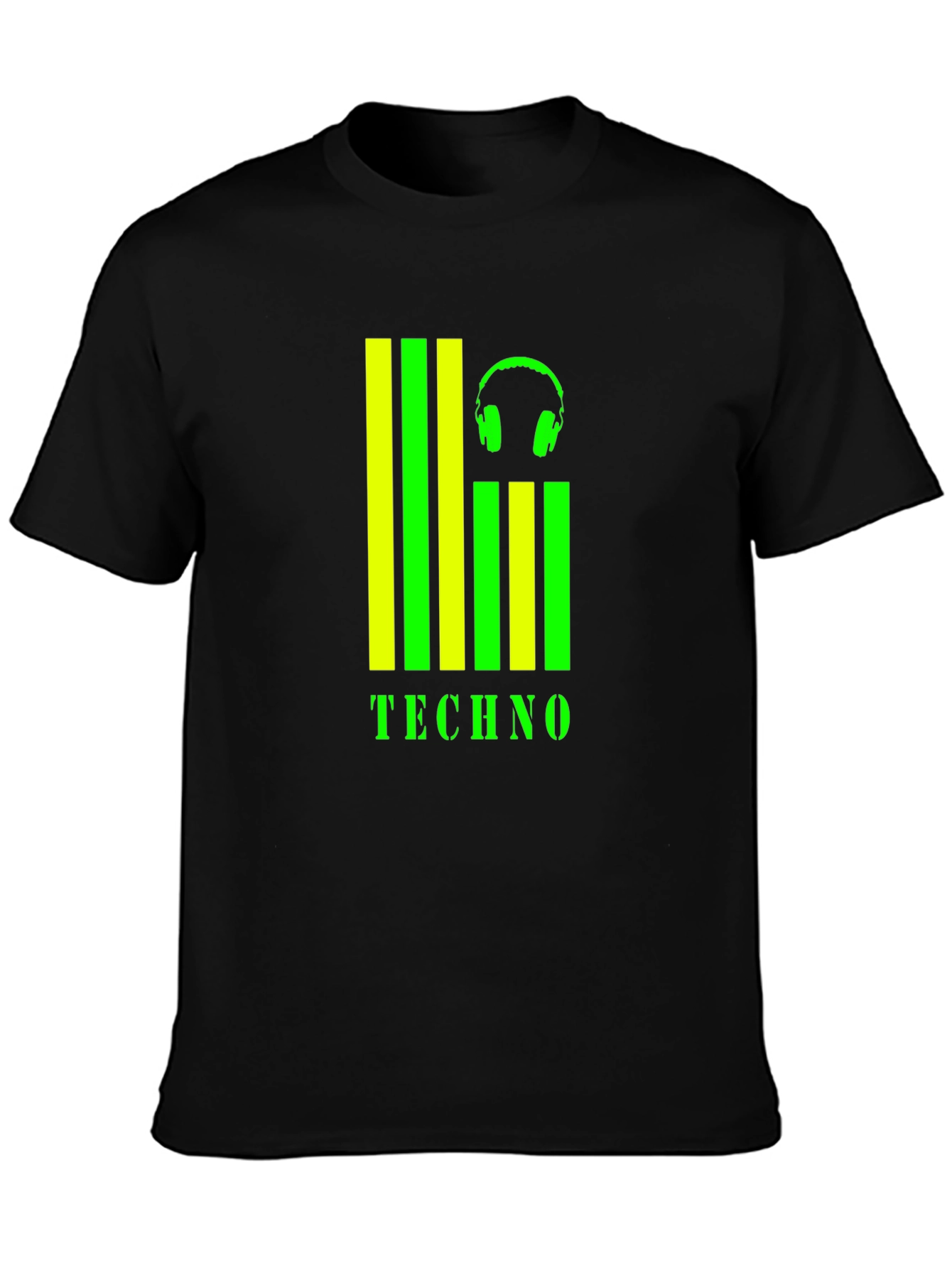 Techno Music Graphic T-Shirt - Black