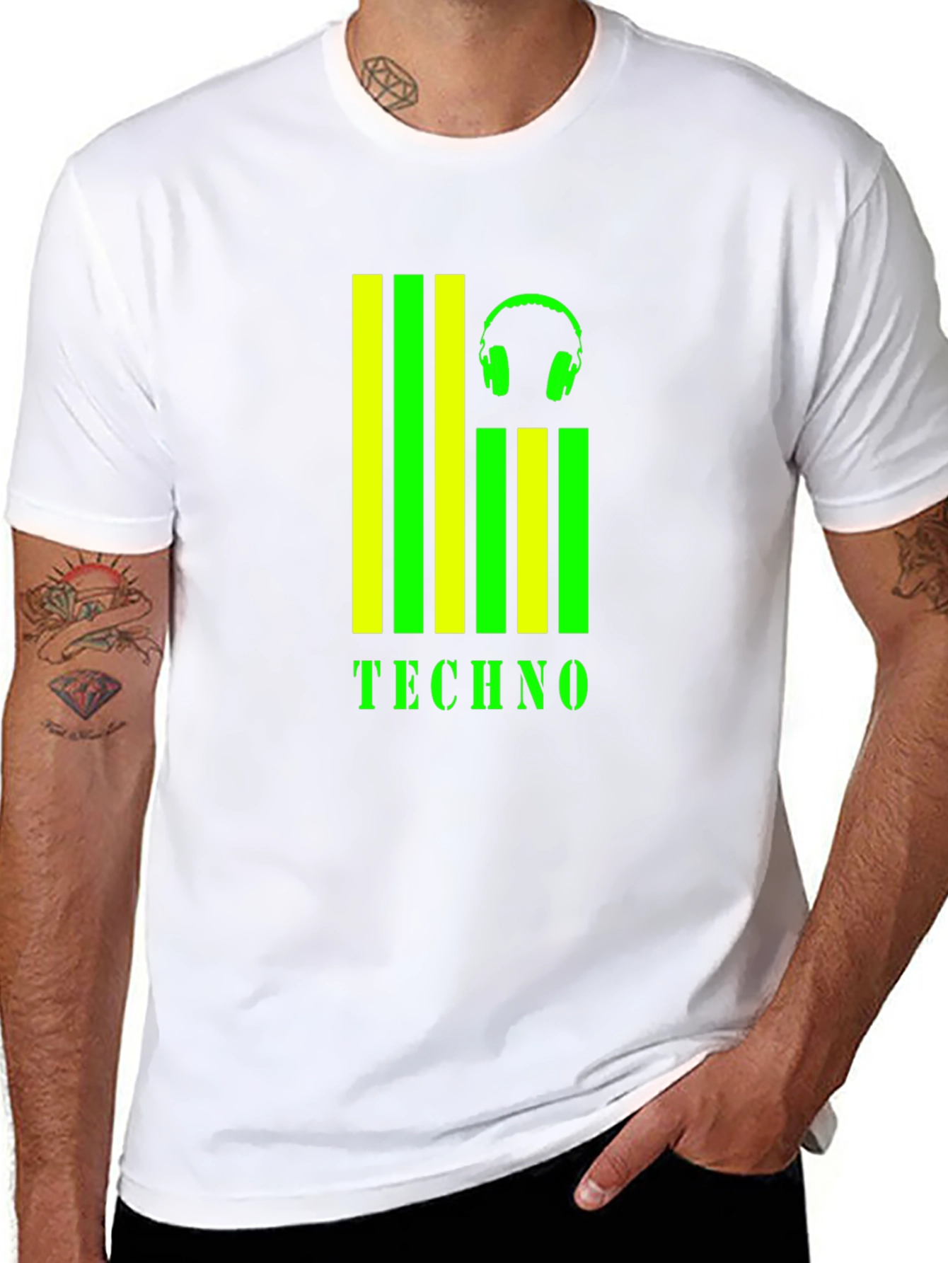 Techno Music Graphic T-Shirt - Black