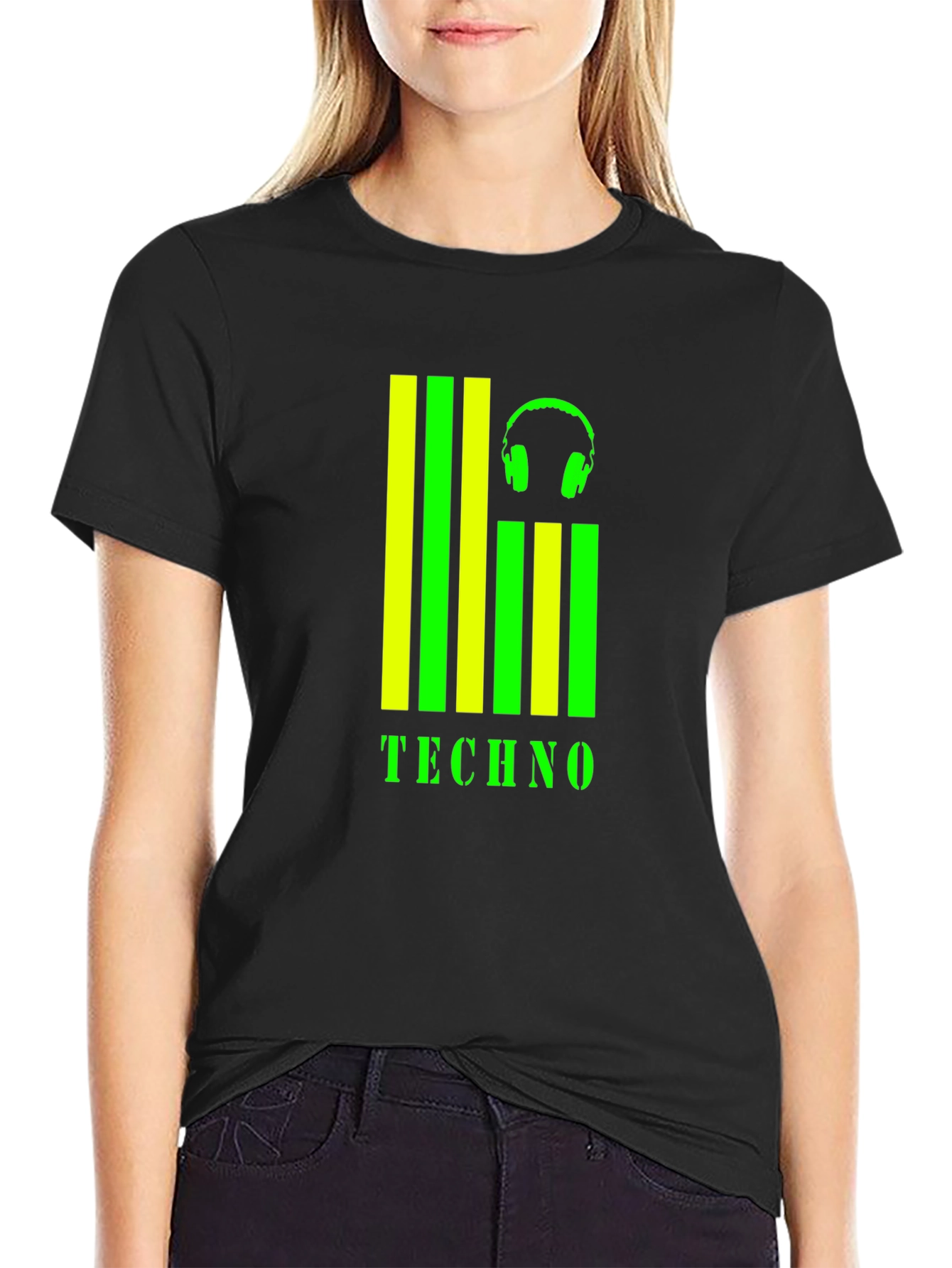 Techno Music Graphic T-Shirt - Black