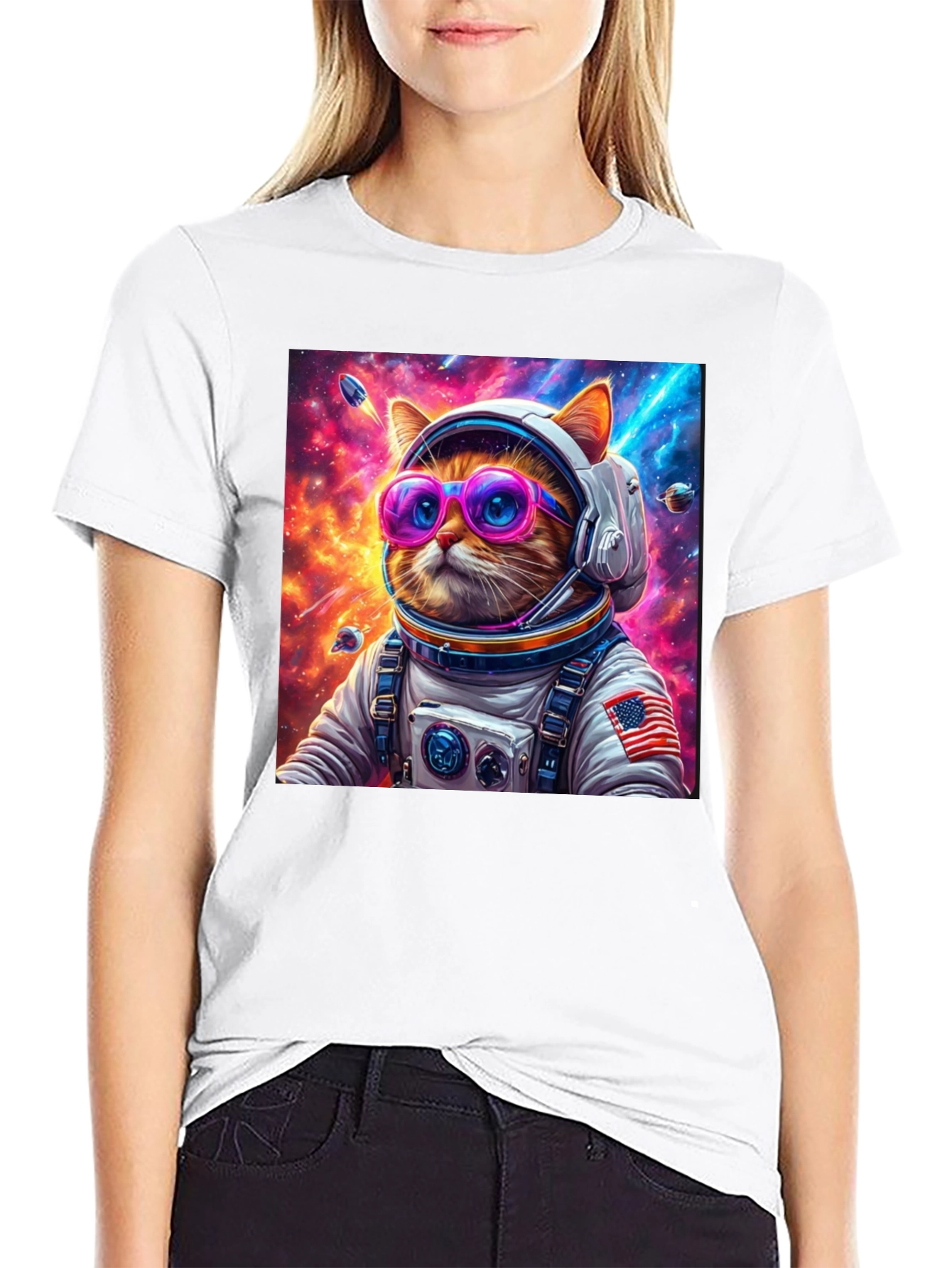 Cool Cat Astronaut Graphic Tee