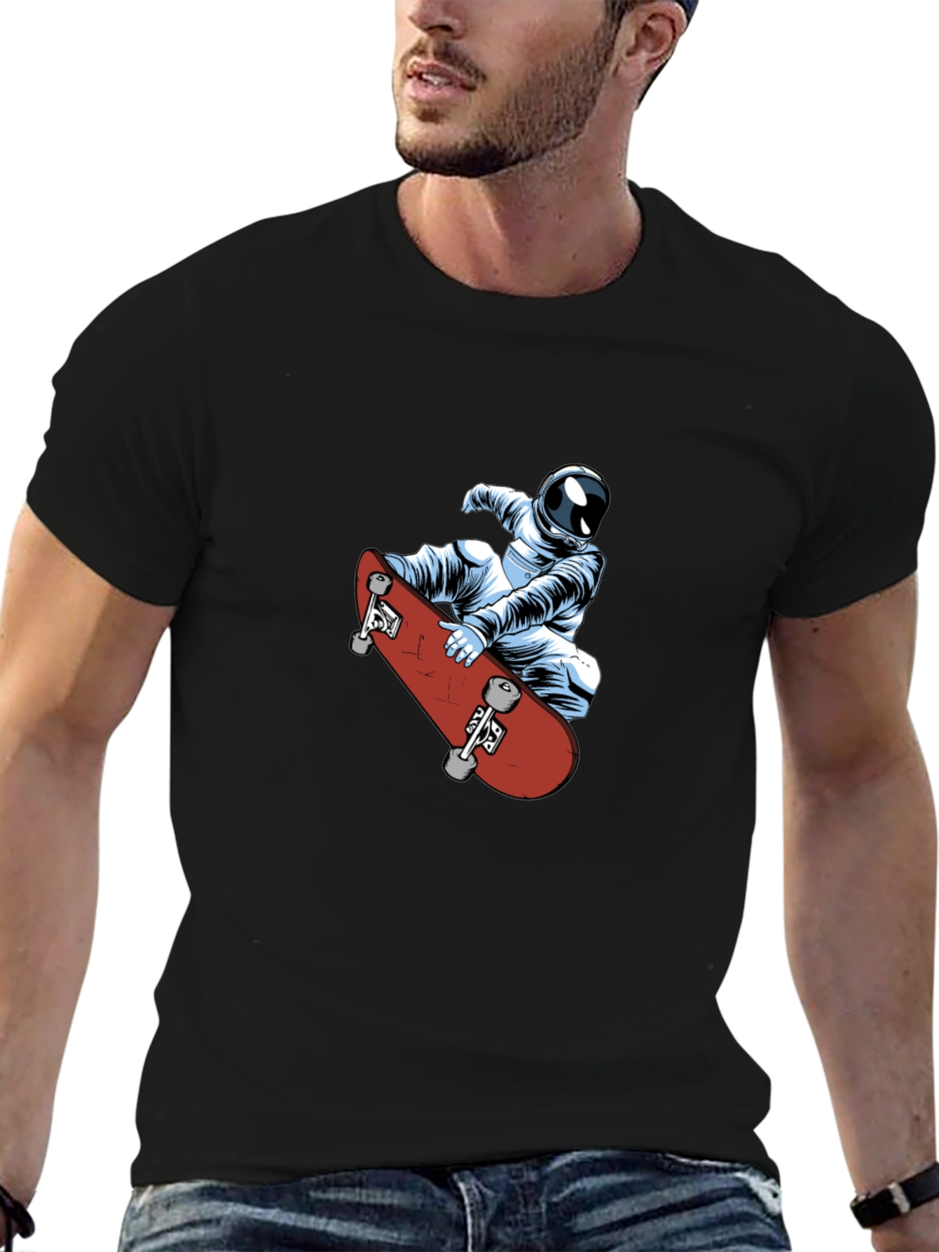 Skateboarding Astronaut Graphic Tee