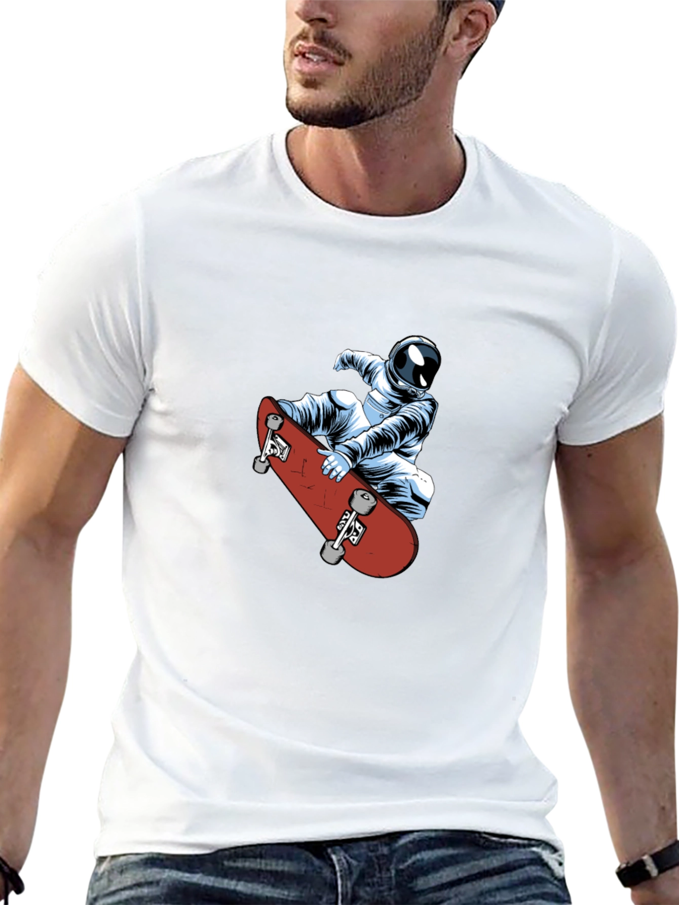 Skateboarding Astronaut Graphic Tee