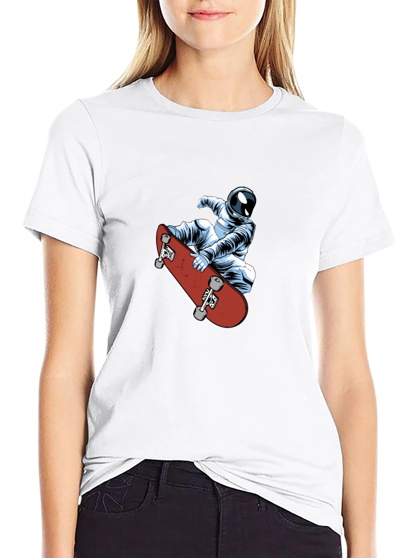 Skateboarding Astronaut Graphic Tee
