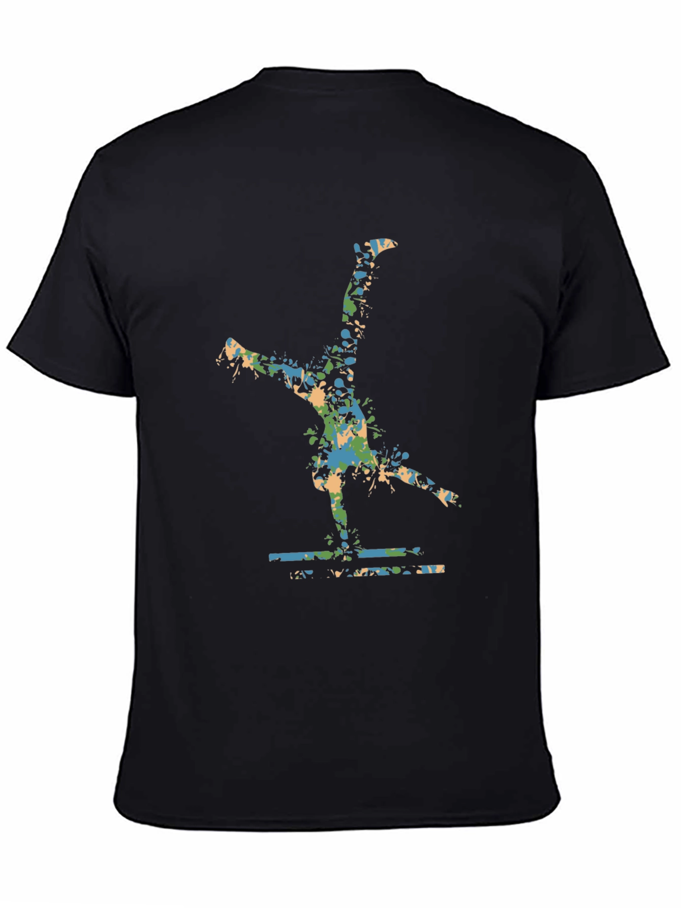 Abstract Cartwheel Black T-Shirt