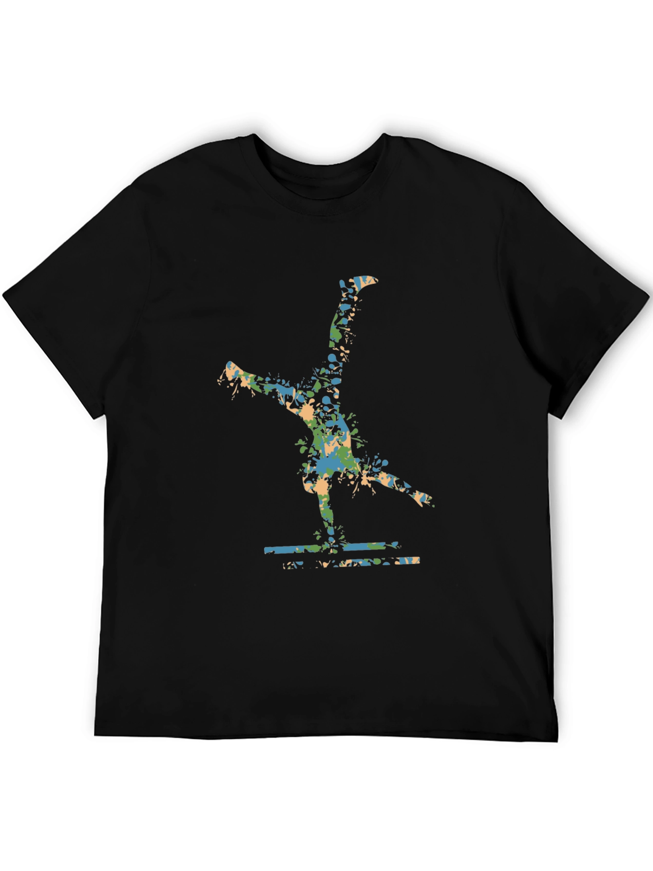 Abstract Cartwheel Black T-Shirt
