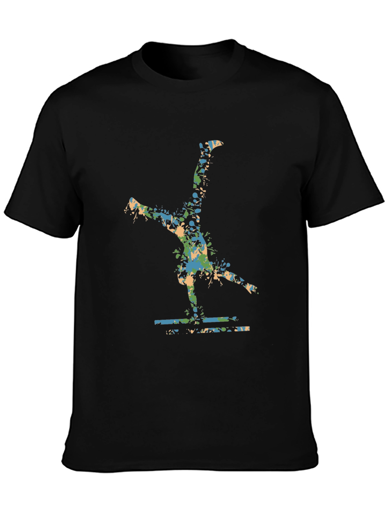 Abstract Cartwheel Black T-Shirt