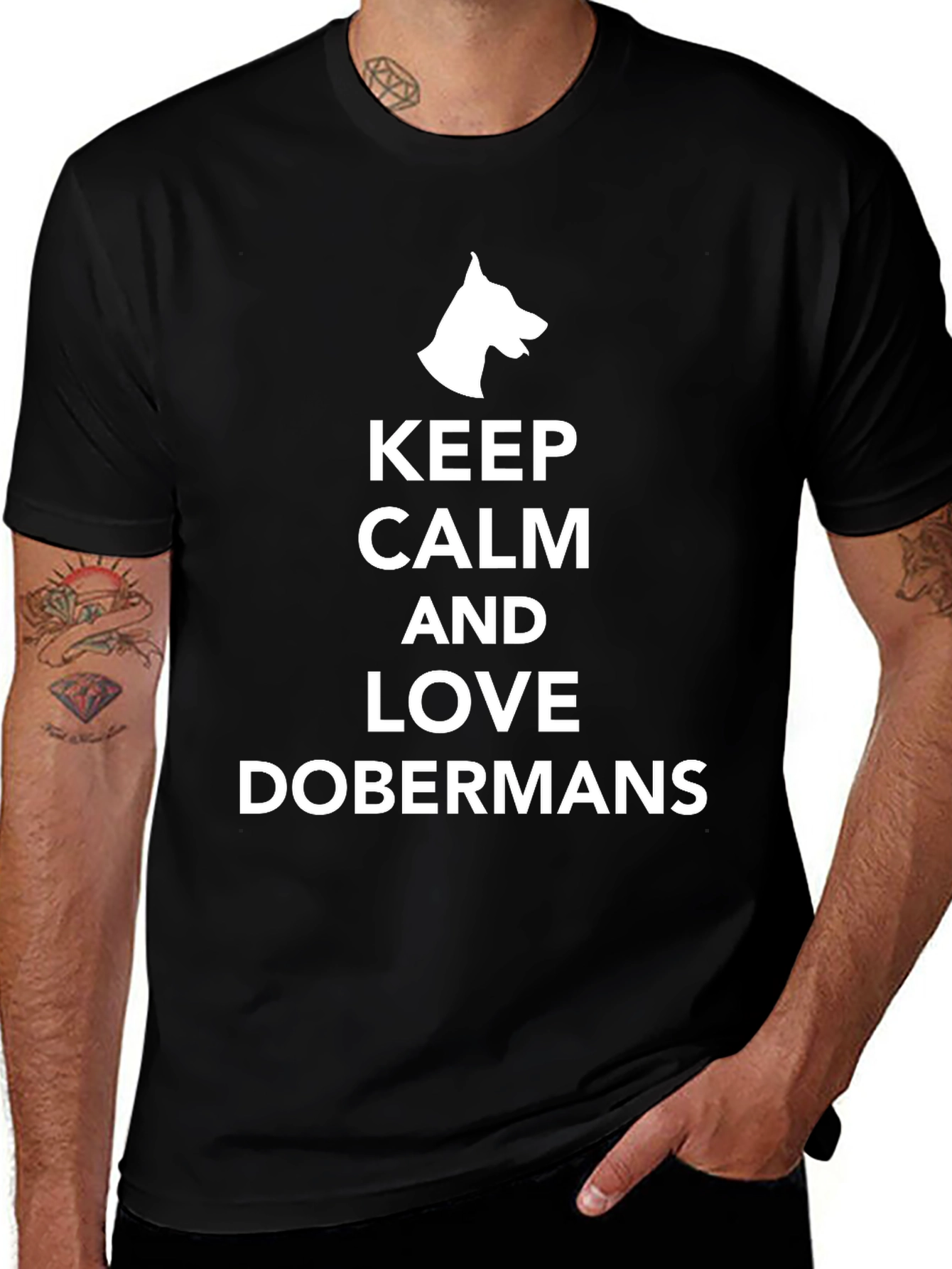 Keep Calm and Love Dobermans Graphic Tee