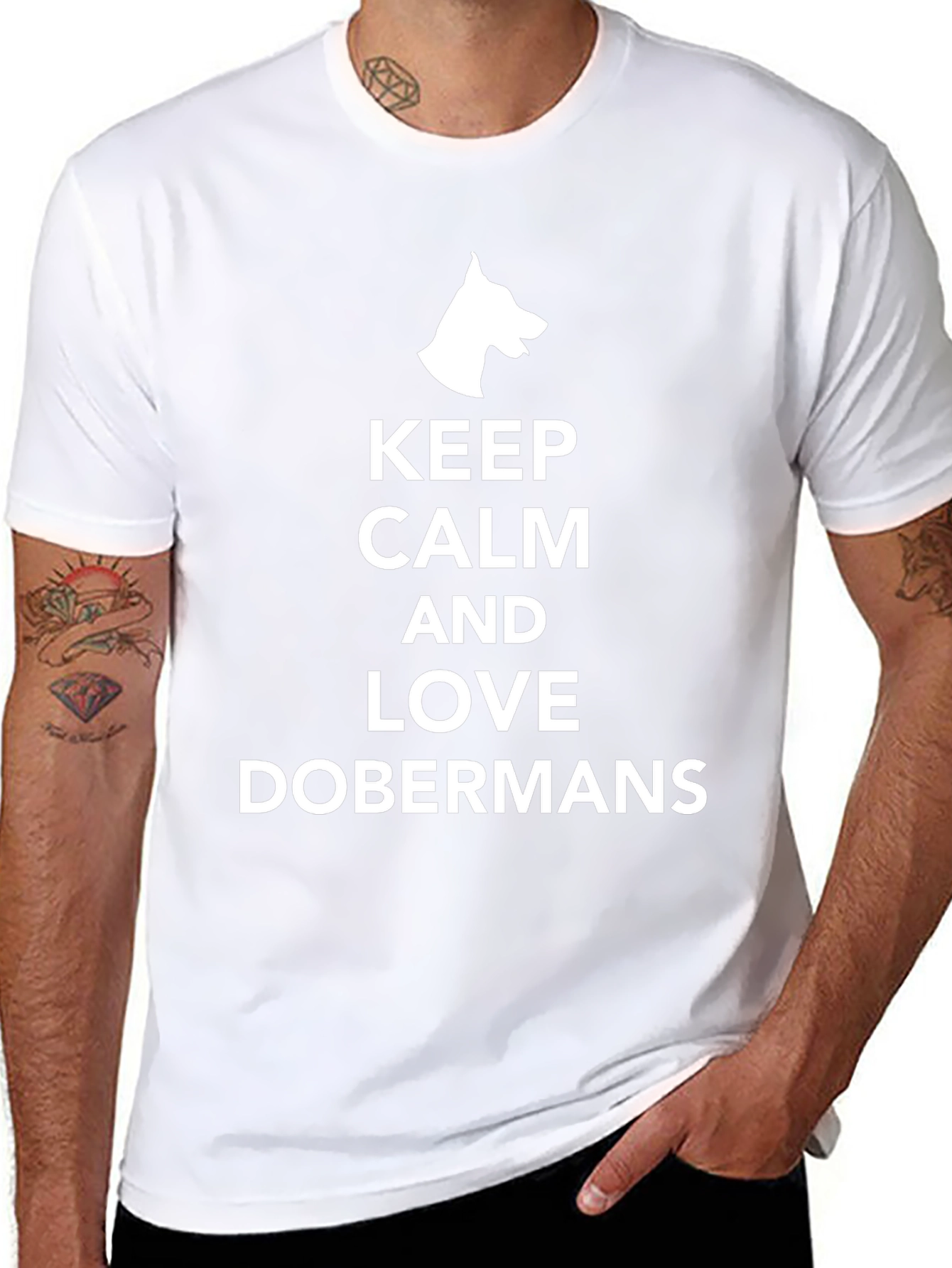 Keep Calm and Love Dobermans Graphic Tee