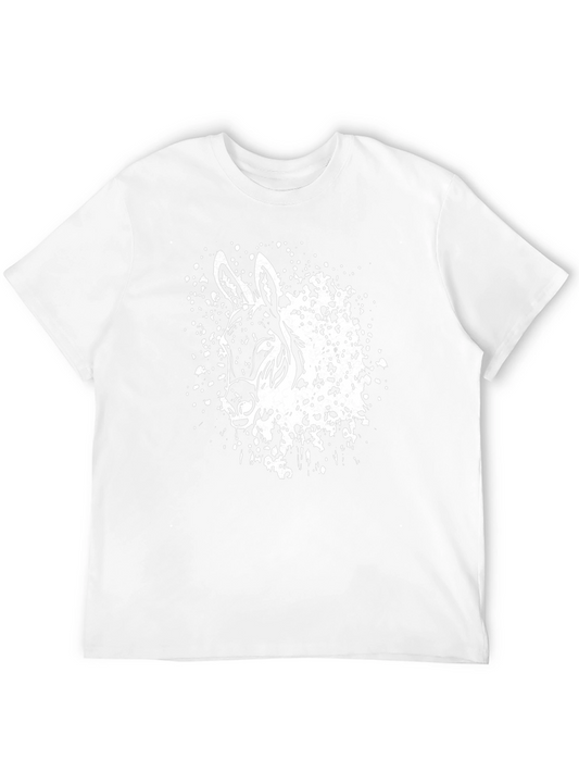 Donkey Head Graphic T-Shirt - Black Cotton Blend