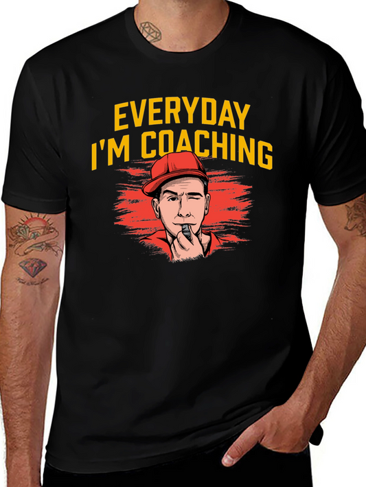 Everyday Im Coaching Black T-Shirt
