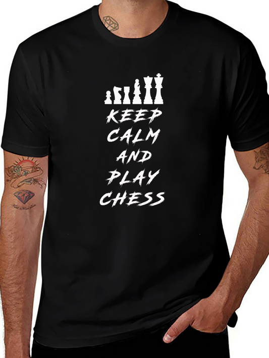 Keep Calm and Play Chess Graphic T-Shirt