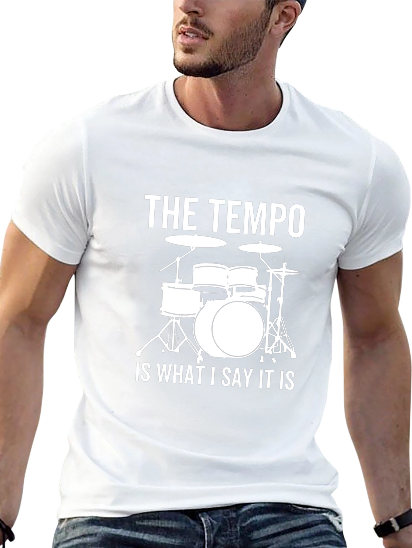 Tempo Drummer Black T-Shirt - Funny Music Tee