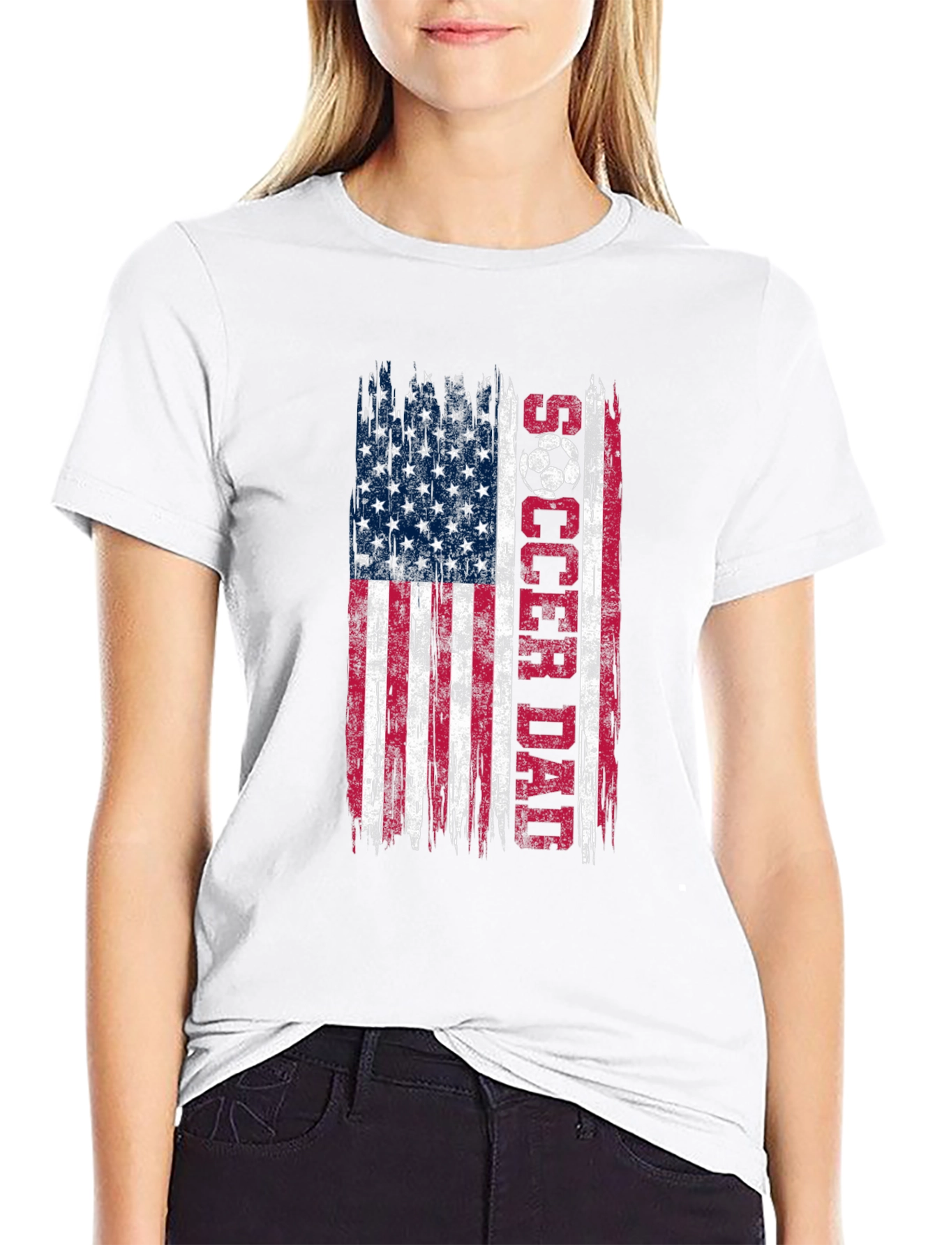 Soccer Dad USA Flag Graphic T-Shirt