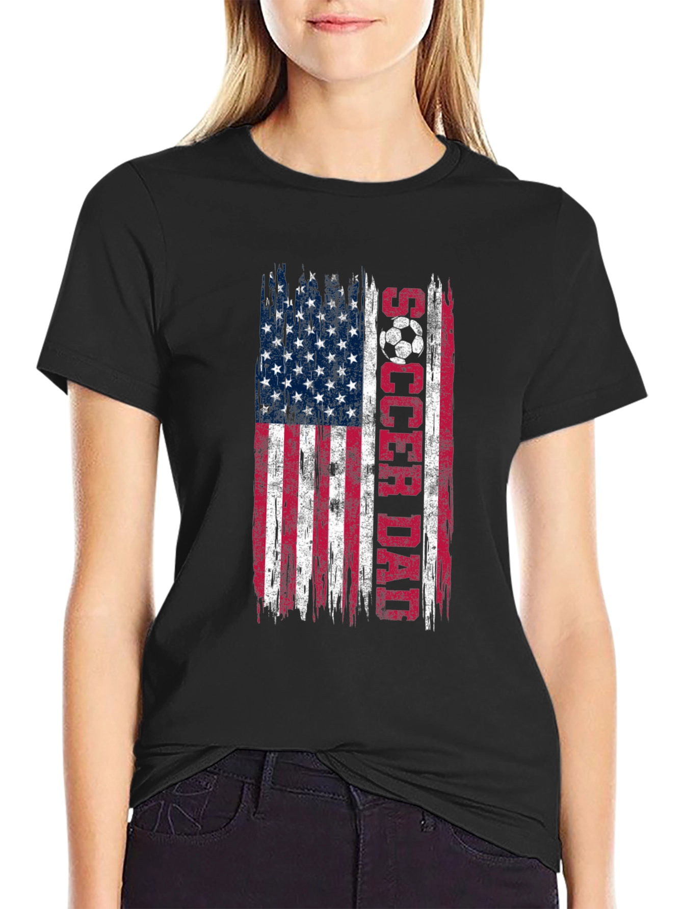 Soccer Dad USA Flag Graphic T-Shirt