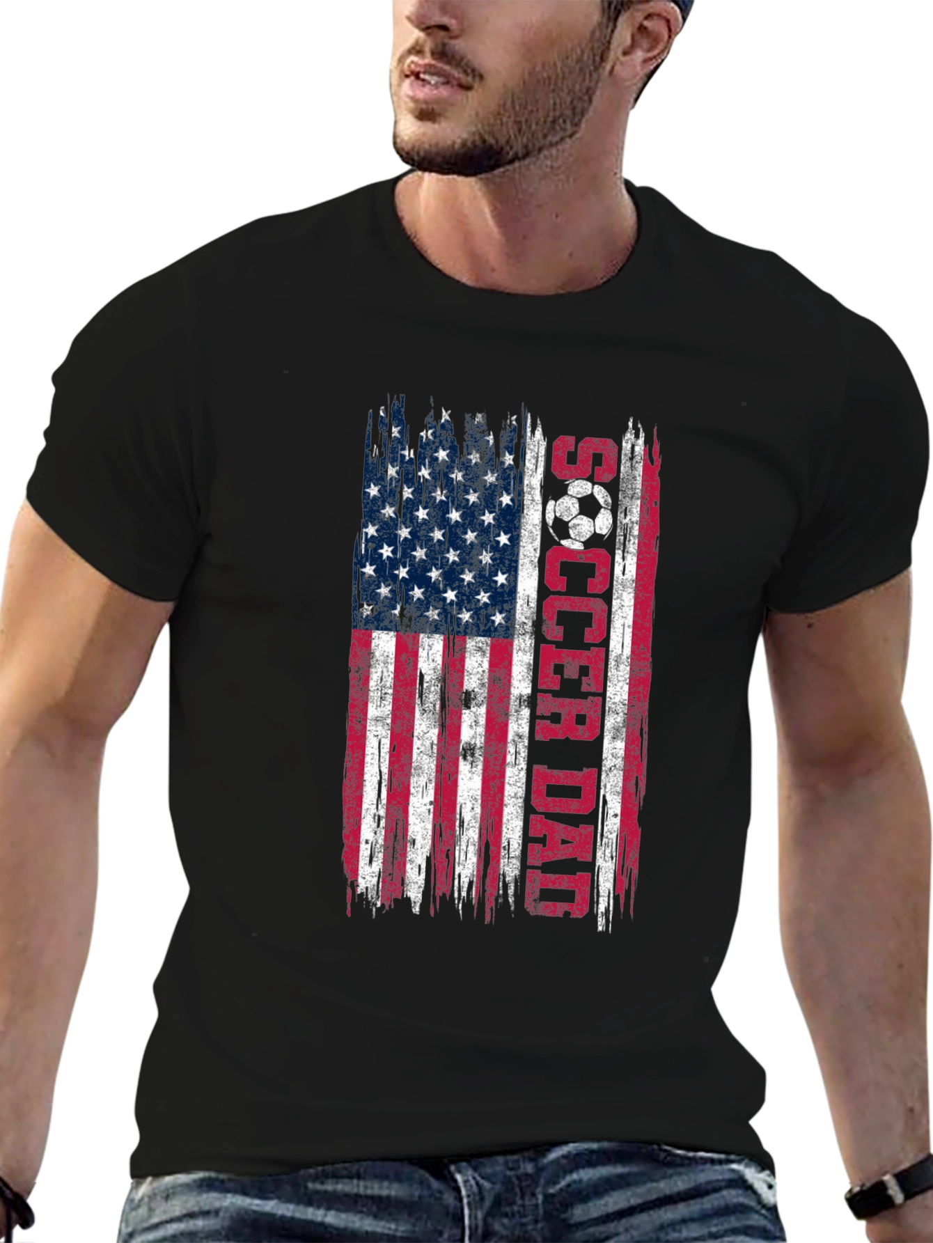 Soccer Dad USA Flag Graphic T-Shirt