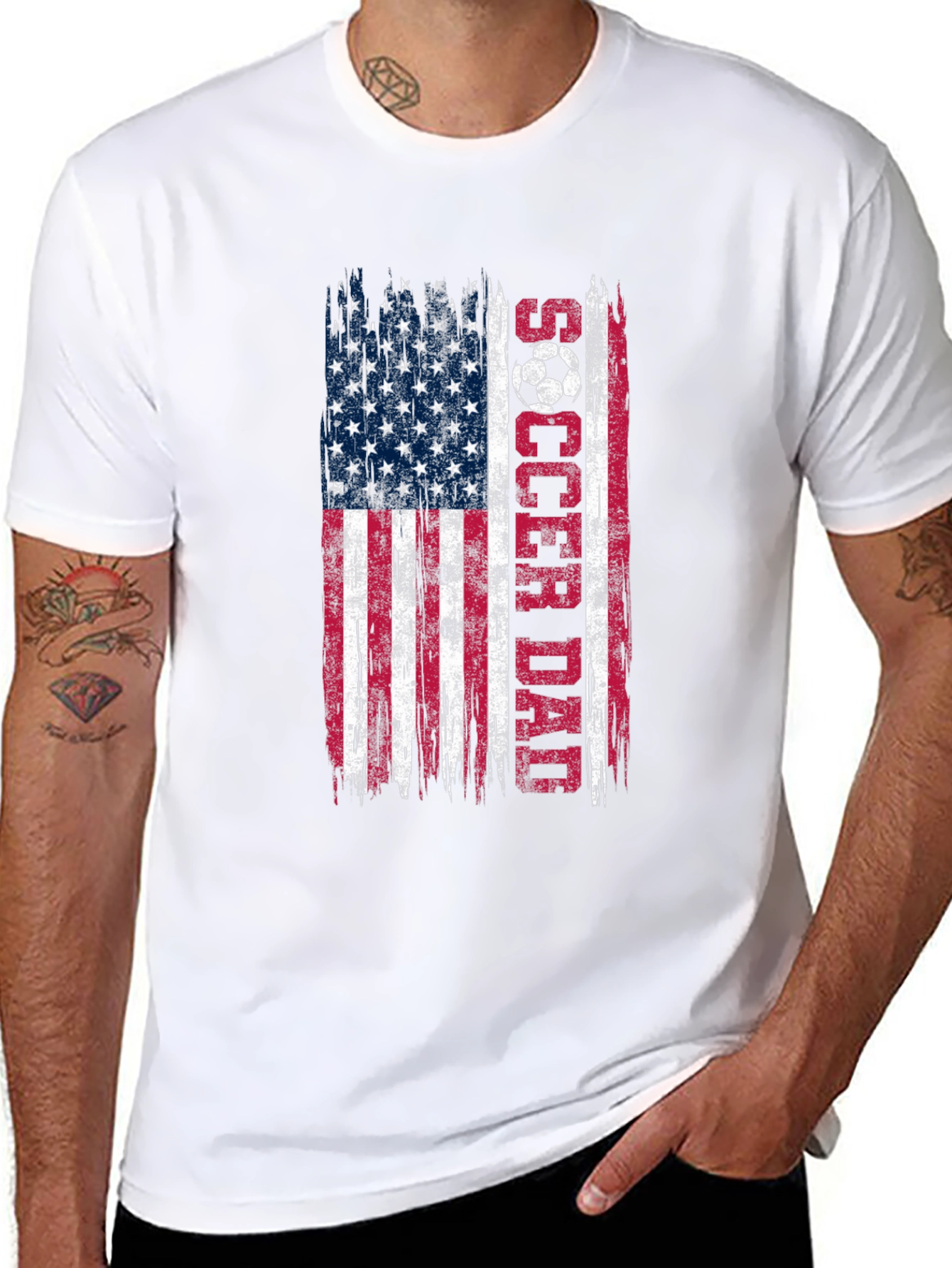Soccer Dad USA Flag Graphic T-Shirt