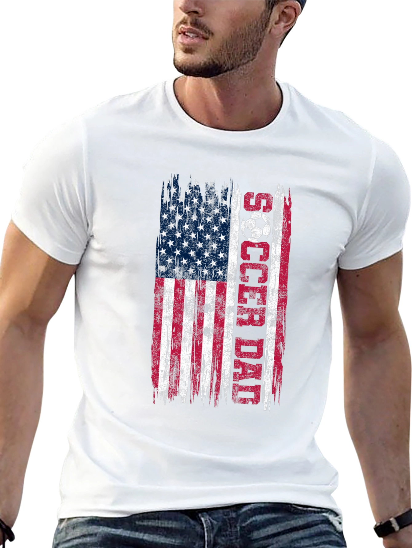 Soccer Dad USA Flag Graphic T-Shirt