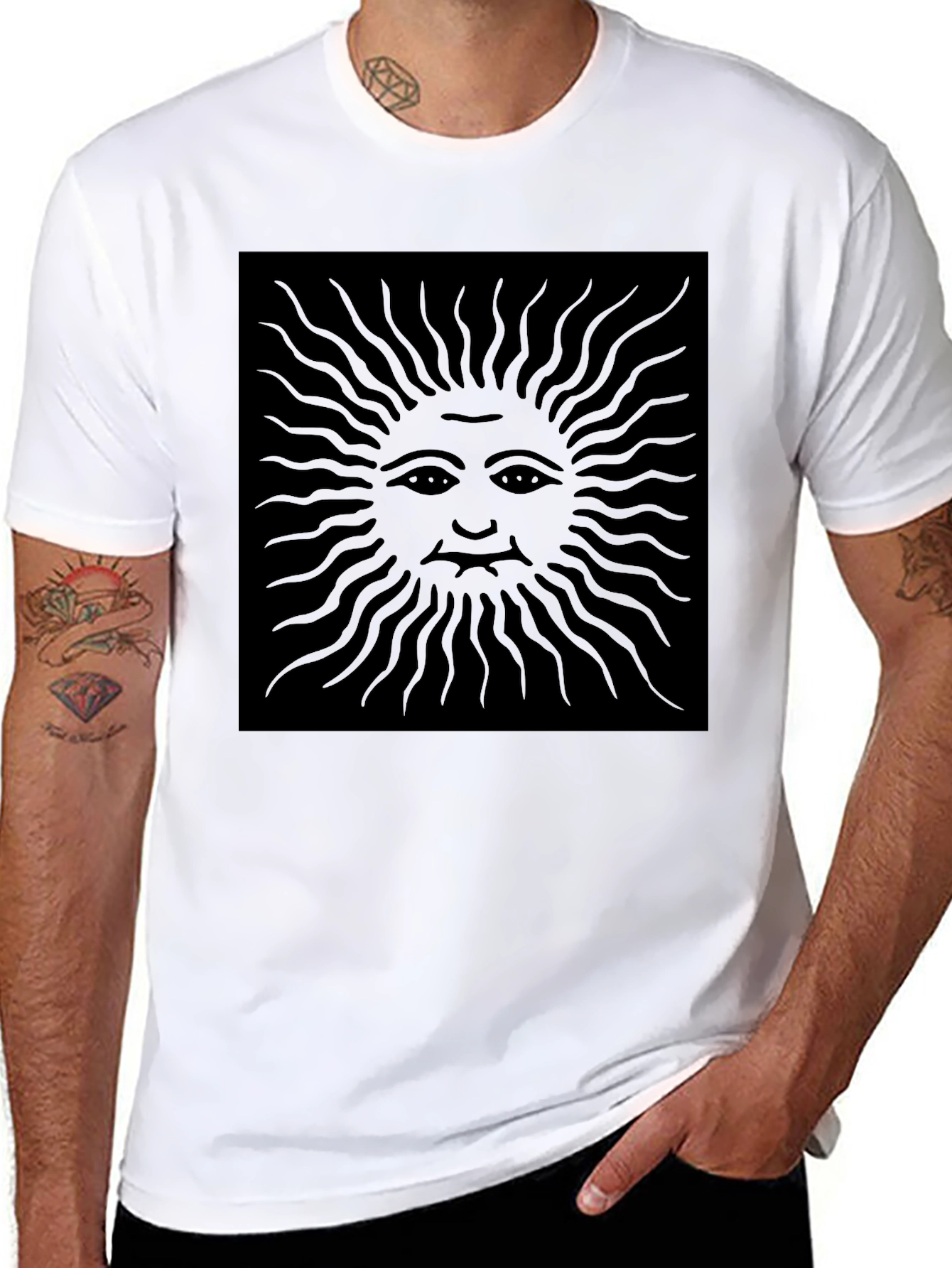 Black Sun Graphic Tee - Modern Dark Aesthetic