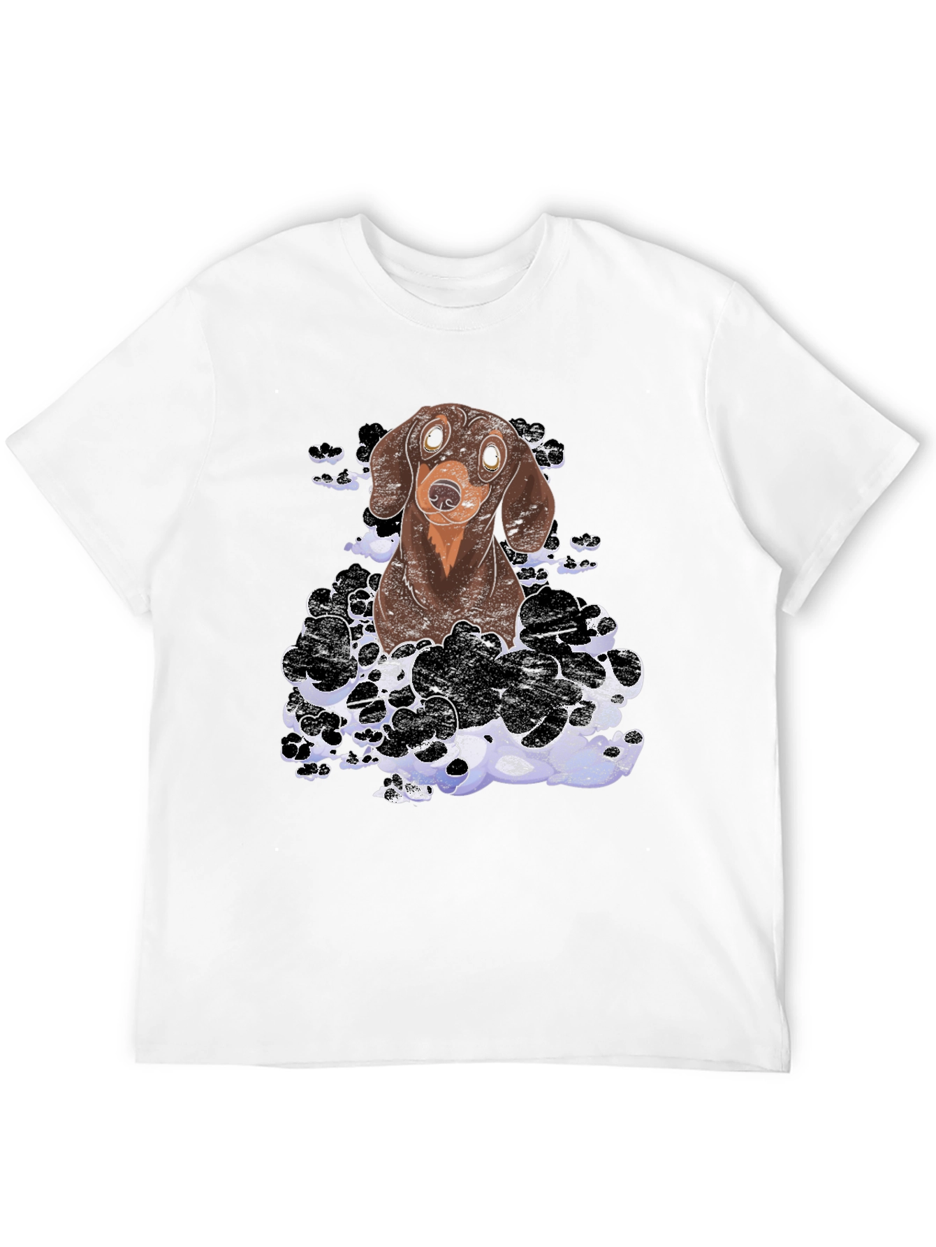 Dachshund Dog Graphic Print T-Shirt - Mens Black Tee